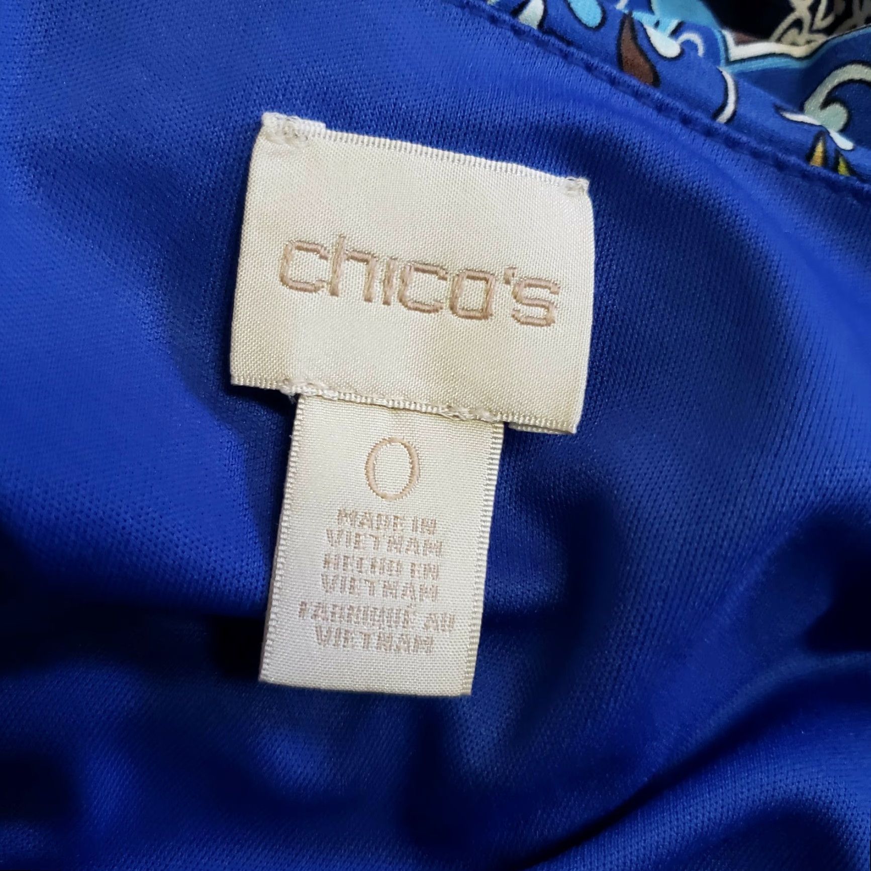 Vintage Chicos Womens Blouson Dress Sleeveless Blue Floral Sz S Small Knee Length Vintage: No Size S / US 4 / IT 40 - 5 Thumbnail