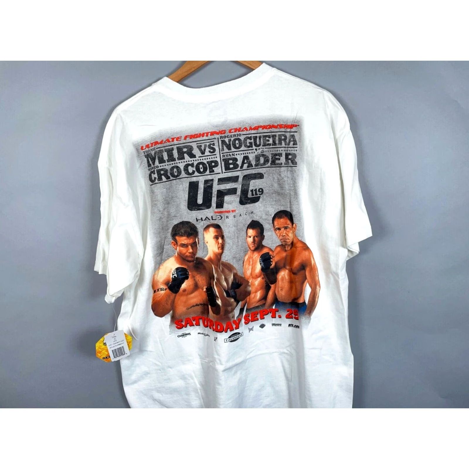 UFC VINTAGE Unworn UFC 119 T-Shirt Adult XL White Double Sided Frank Mir MMA 2010 w/ Tags Size US XL / EU 56 / 4 - 7 Thumbnail
