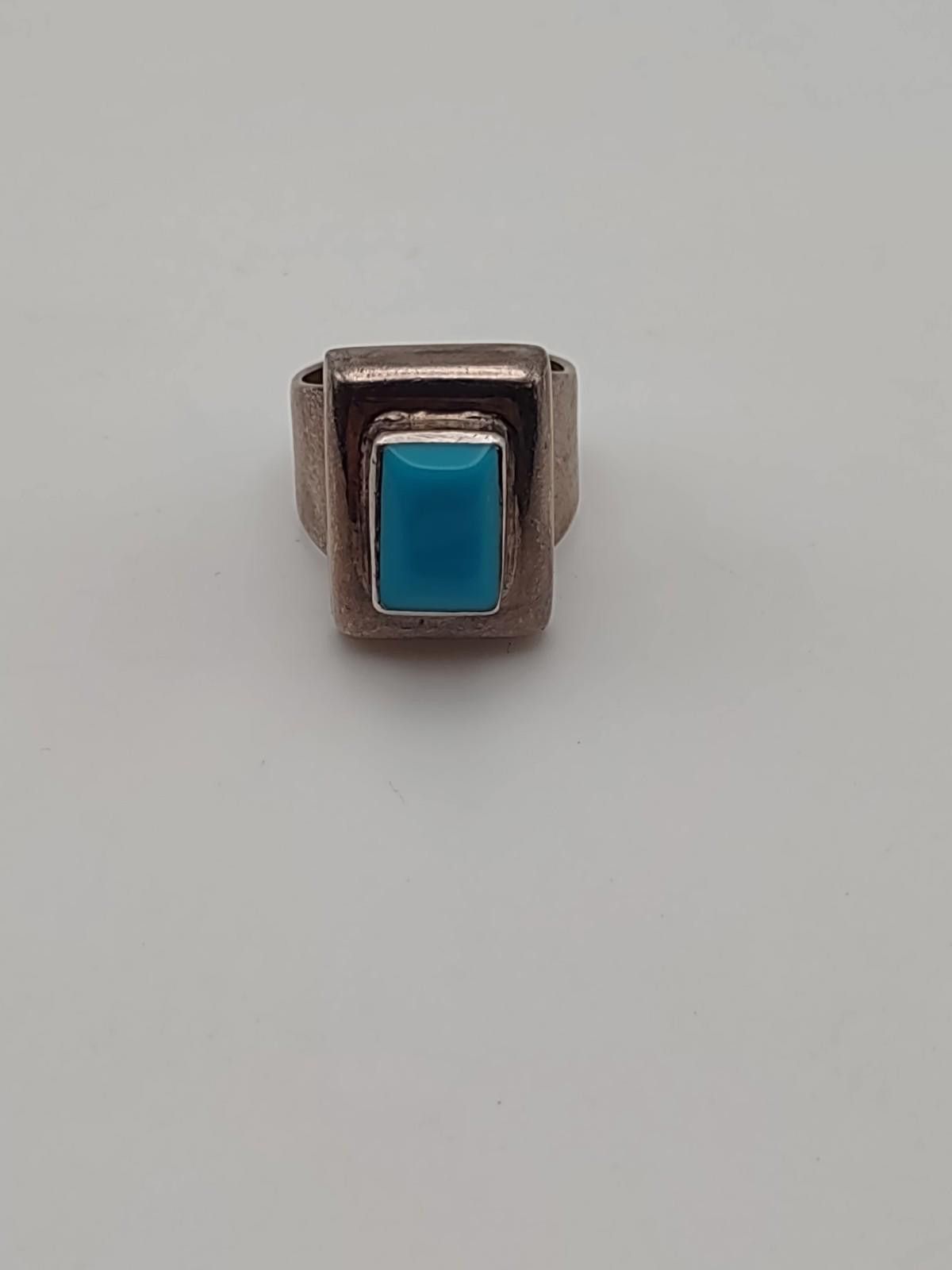Other Taxco Style Mexican 925 Turquoise Ring Sz 6.5 11.9g Size ONE SIZE - 1 Thumbnail