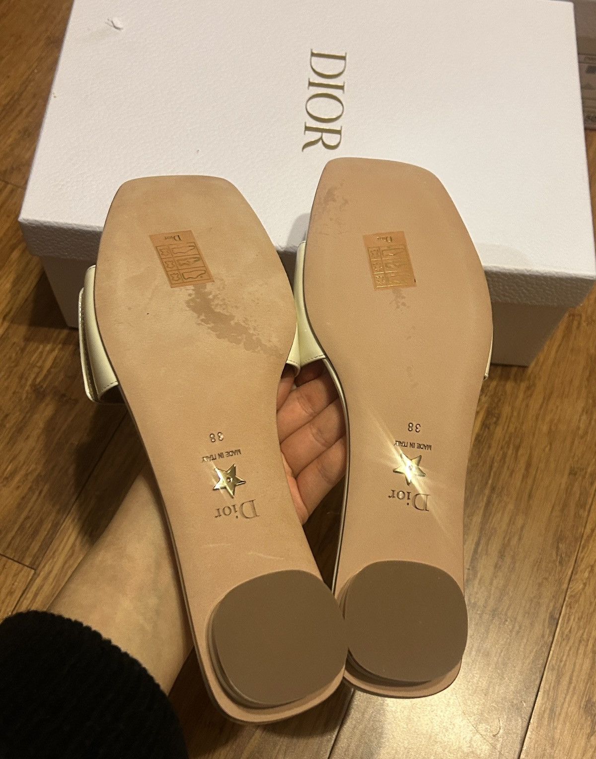 Dior C'EST DIOR SLIDE White Patent Calfskin size 38