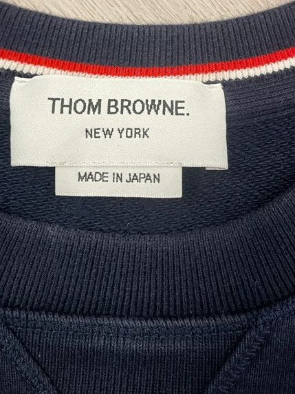 Thom Browne Thom browne Dark blue four-striped round-neck sweatshirt 25 Size US L / EU 52-54 / 3 - 6 Thumbnail