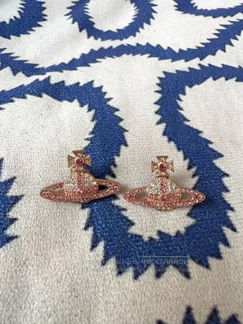 Vivienne Westwood Vivienne Westwood Pink Gold Saturn Earrings. Size ONE SIZE - 1 Thumbnail