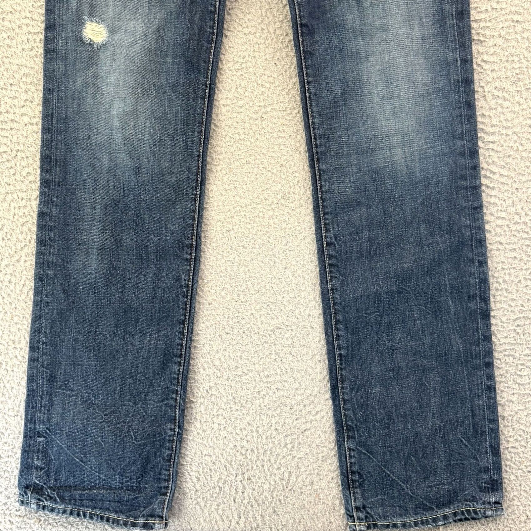 Abercrombie & Fitch VINTAGE Abercrombie & Fitch Jeans Mens 32x34 Blue Straight Button Fly Denim Distress Y2K Size US 32 / EU 48 - 2 Thumbnail