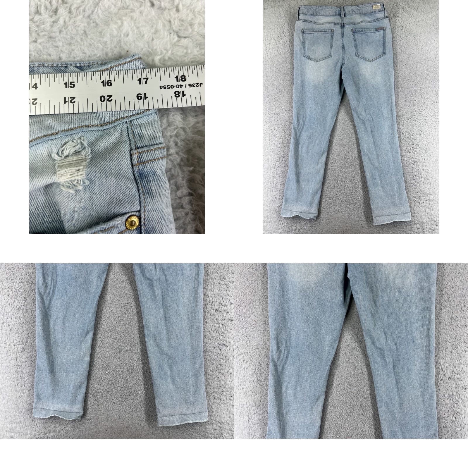 Vintage VINTAGE Seven7 Jeans Women 14 Blue Denim Distressed Light Weekend Slim Fit 32x28 Jeans Size 36" / US 14 / IT 50 - 9 Thumbnail