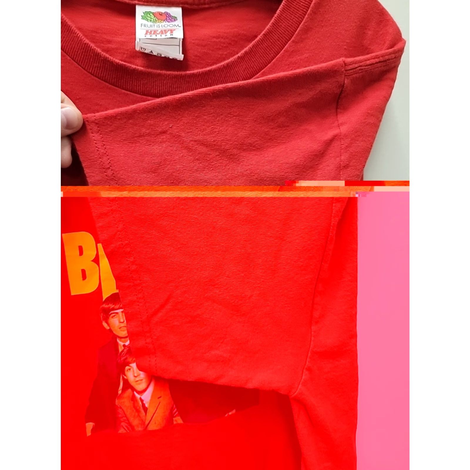 Fruit Of The Loom VINTAGE Beatles T Shirt Mens L Red American Tour Crew Neck Nike Size US L / EU 52-54 / 3 - 6 Thumbnail