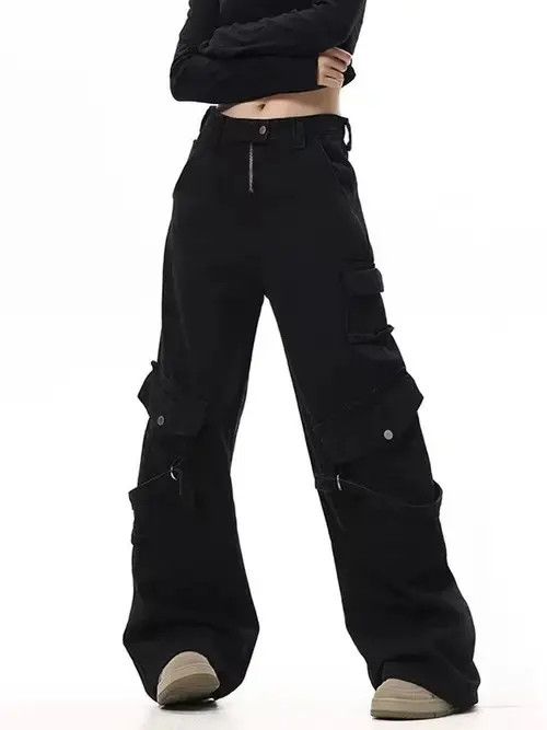 Designer Street Heavy Multi-Pocket Washed Work Jeans Size US 34 / EU 50 - 4 Thumbnail