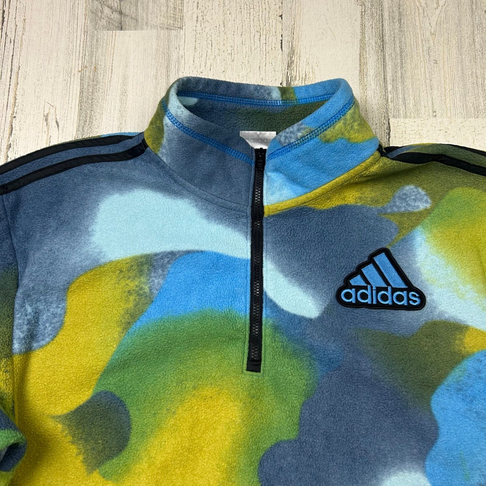 Adidas Adidas Youth Boys Pull-Over Abstract Quarter-Zip Sweater Size US XL / EU 56 / 4 - 2 Thumbnail