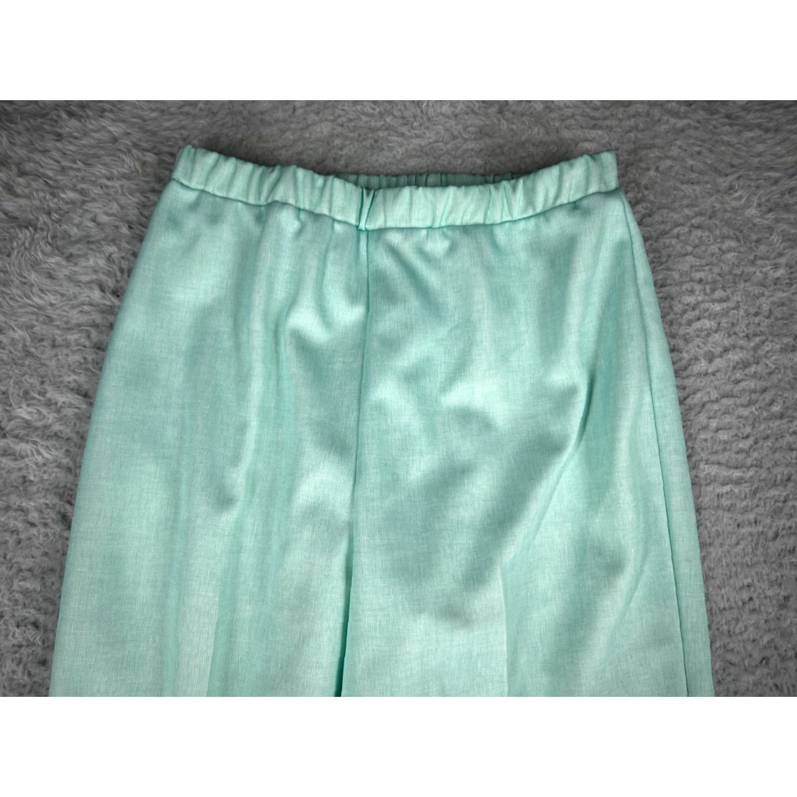 GRAFF Graff Graff Pants Womens 13x28 Teal Pleated Elastic Waistband Pull Over 100% Polyester Size 27" / US 4 / IT 40 - 4 Thumbnail