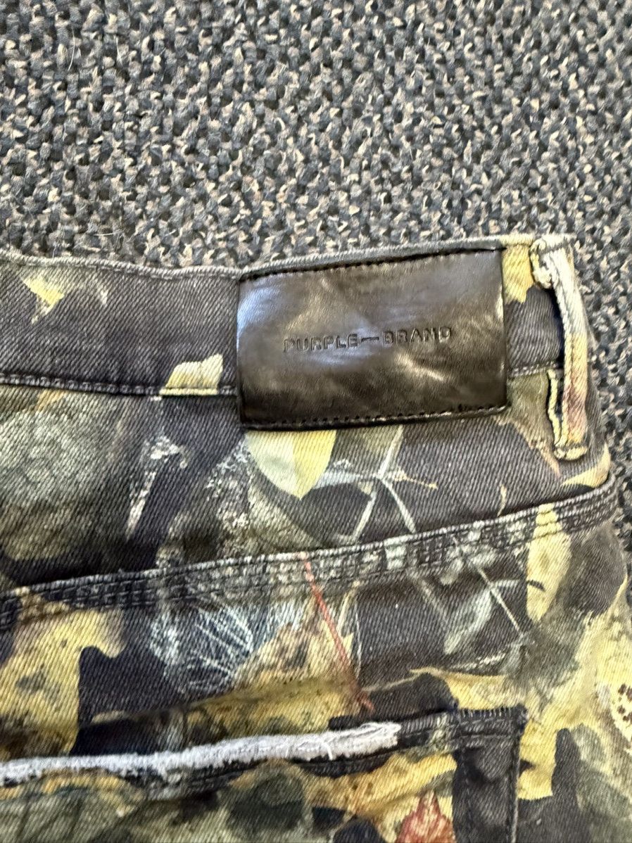 Purple Brand Purple Brand Leaf Camo Denim Shorts Size US 40 / EU 56 - 4 Thumbnail
