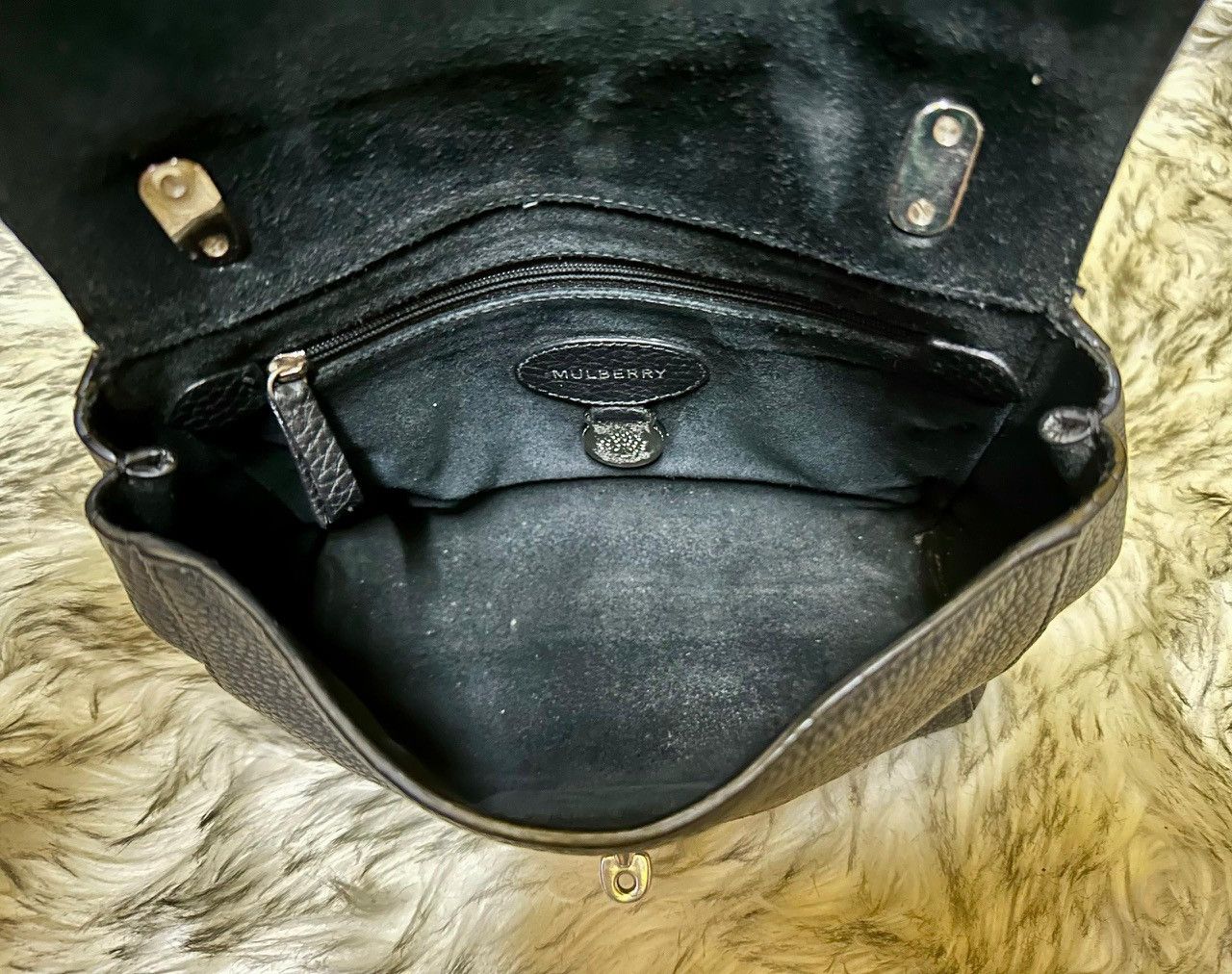 Mulberry Authentic Mulberry Lily Black Glossy Goatskin Shoulder Bag Size ONE SIZE - 5 Thumbnail