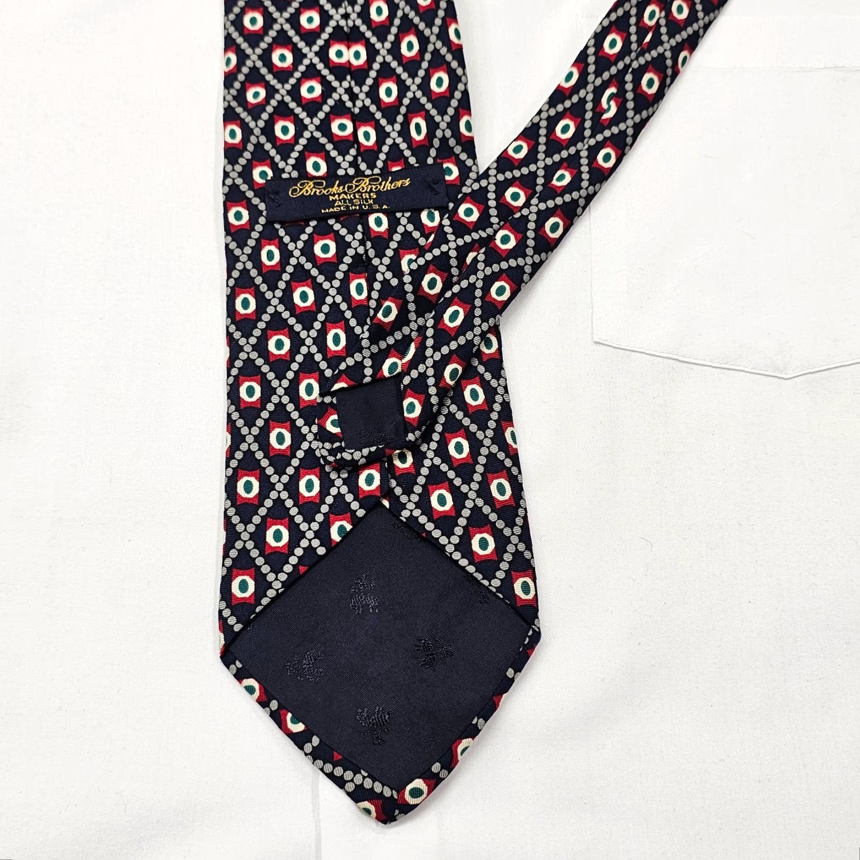 Brooks Brothers VINTAGE Brooks Brothers Necktie Mens Blue 100% Silk Geometric Preppy USA 57" x 3.75" Tie Mens Blue Silk Geometric Preppy Ivy 58X3.75 USA Size ONE SIZE - 5 Thumbnail