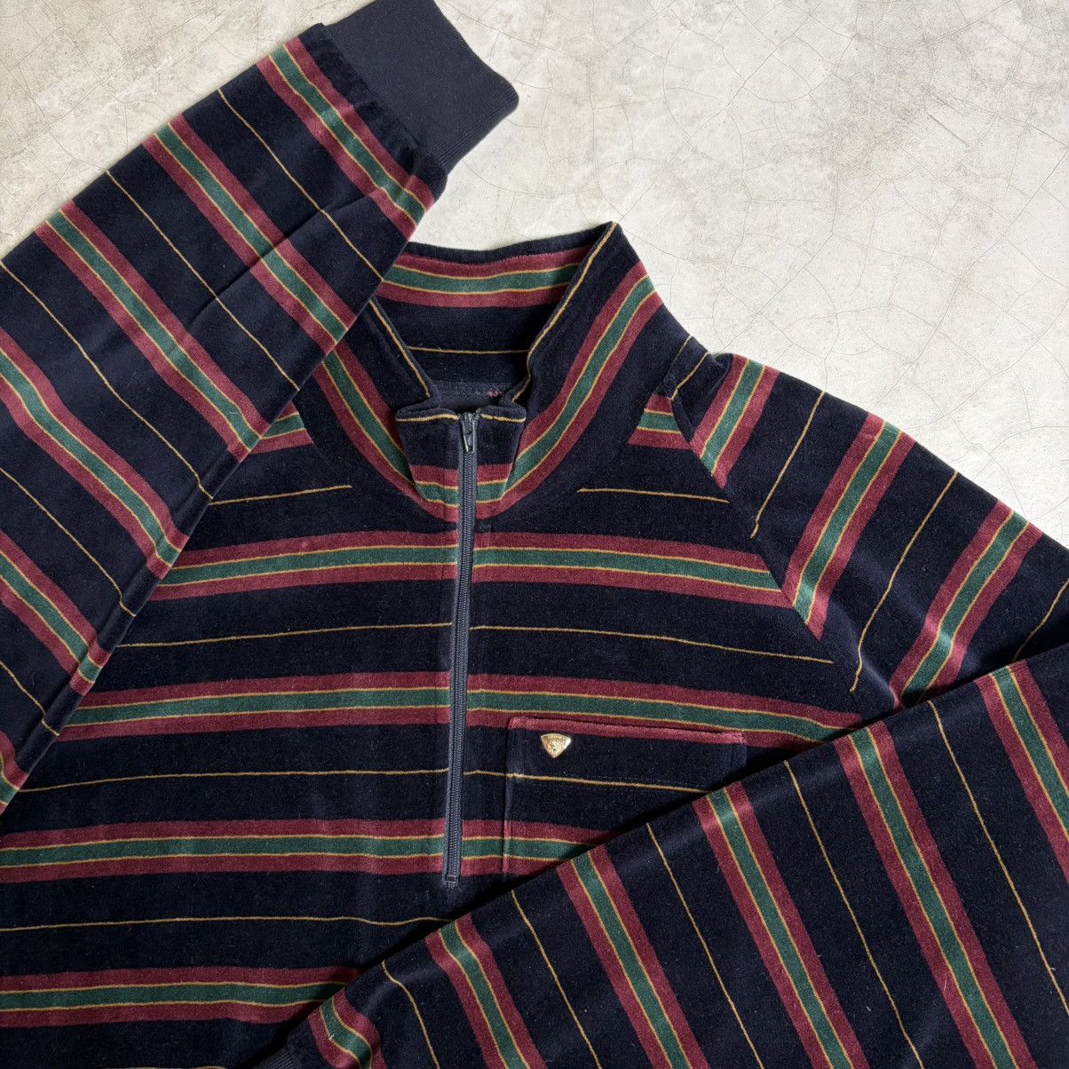 Supreme Supreme Script Stripe Half Zip Sweater - Red | Grailed