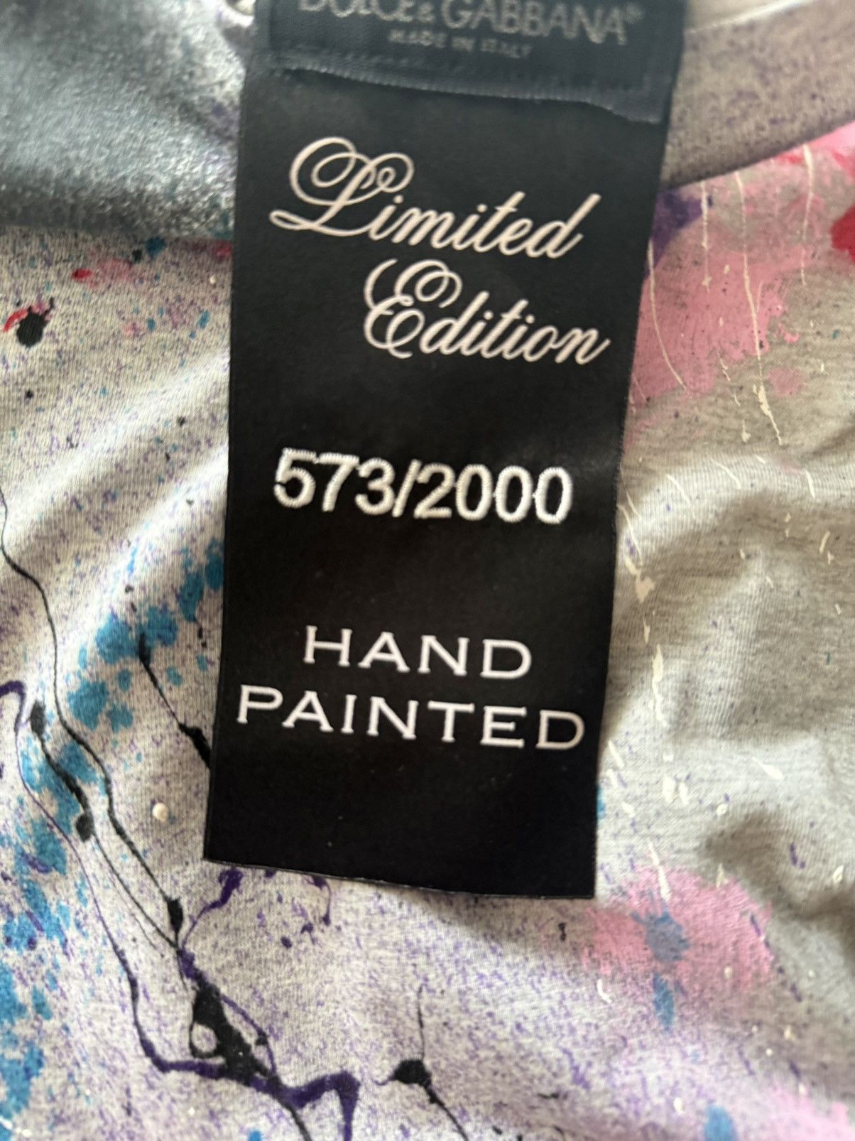 Dolce & Gabbana Dolce & Gabbana Paint Splatter Tee Size XS / US 0-2 / IT 36-38 - 3 Thumbnail