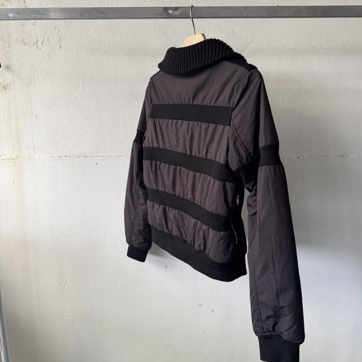 MM6 Artisan Black Stripped Puffer Like Maison Margiela Jacket Size US XS / EU 42 / 0 - 10 Thumbnail