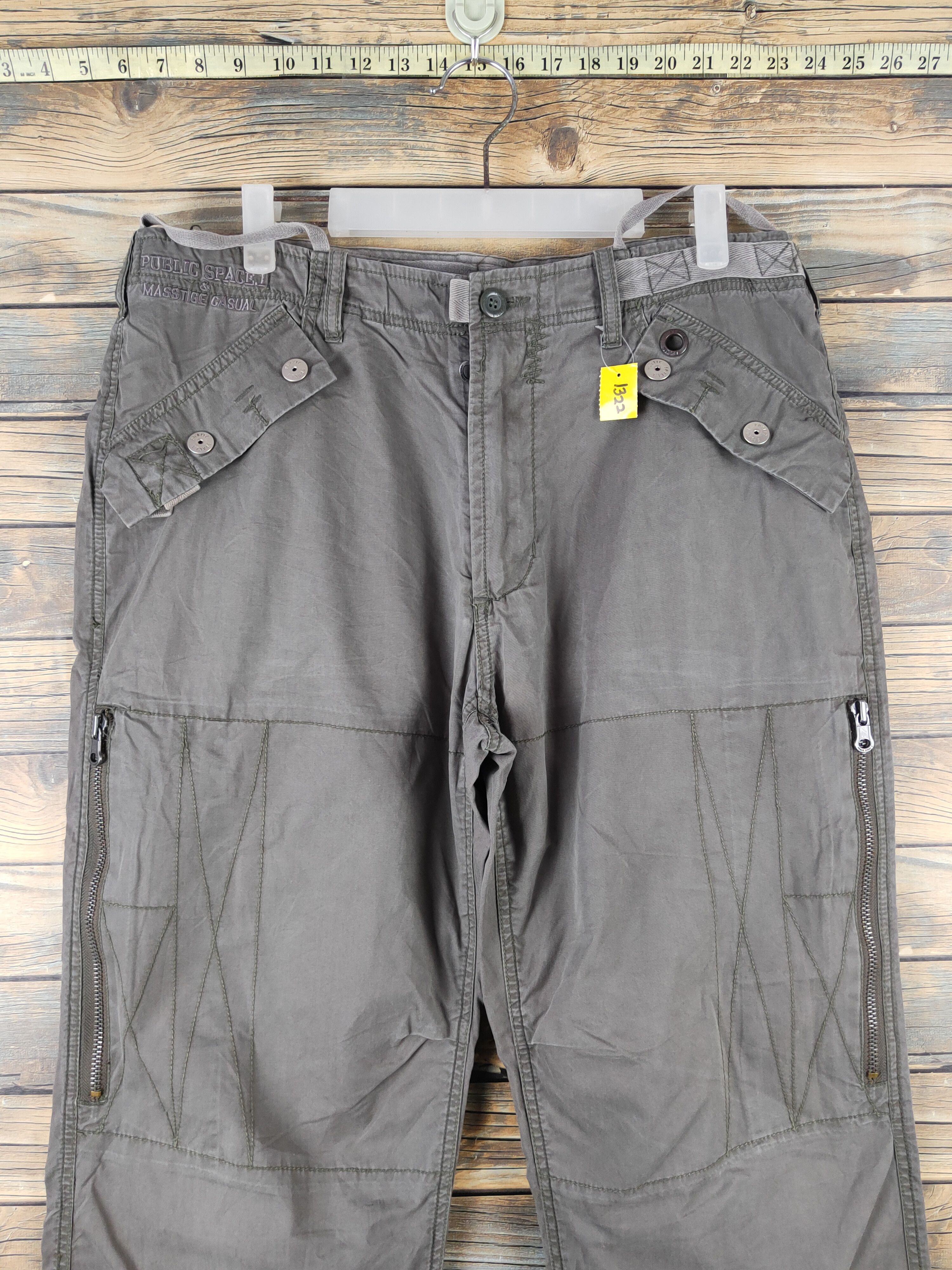 Japanese Brand DL Public Space 1 Olive Multipocket Cargo Pants #1322 Size US 34 / EU 50 - 2 Thumbnail