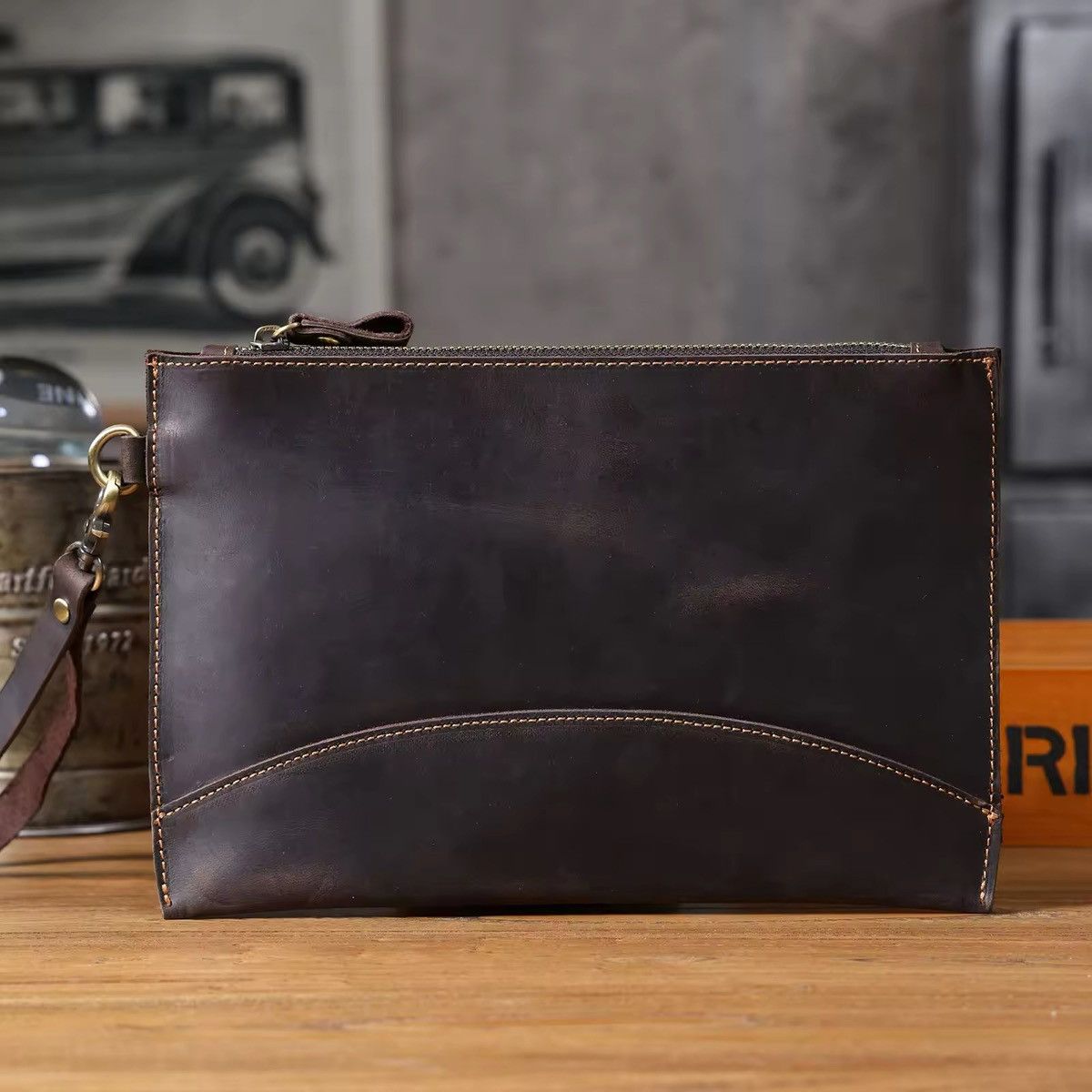 Leather Genuine Leather Clutch Bag Size ONE SIZE - 2 Thumbnail