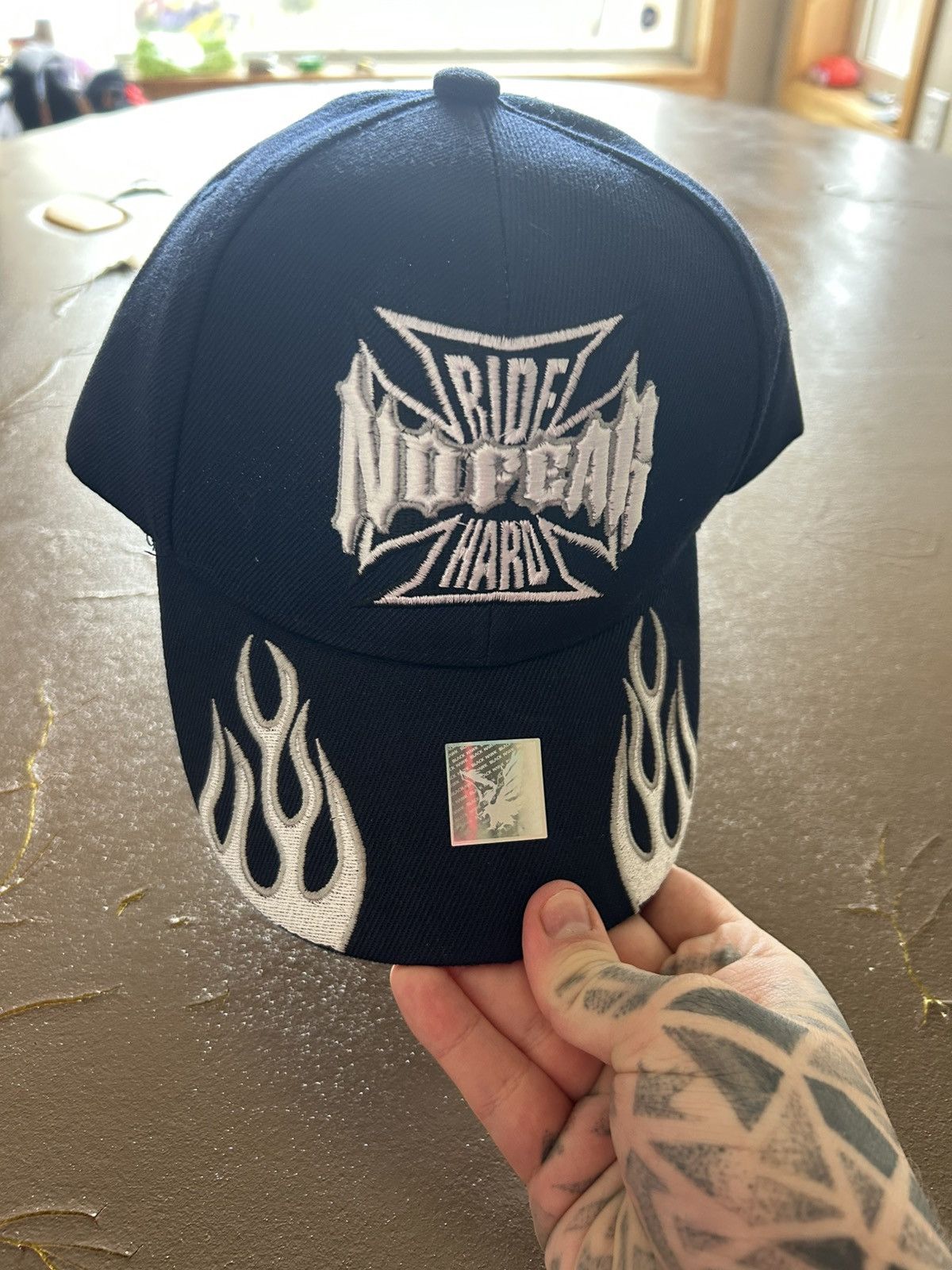 No Fear No Fear Flames Embroidery west coast Choppers Style hat Size ONE SIZE - 2 Thumbnail