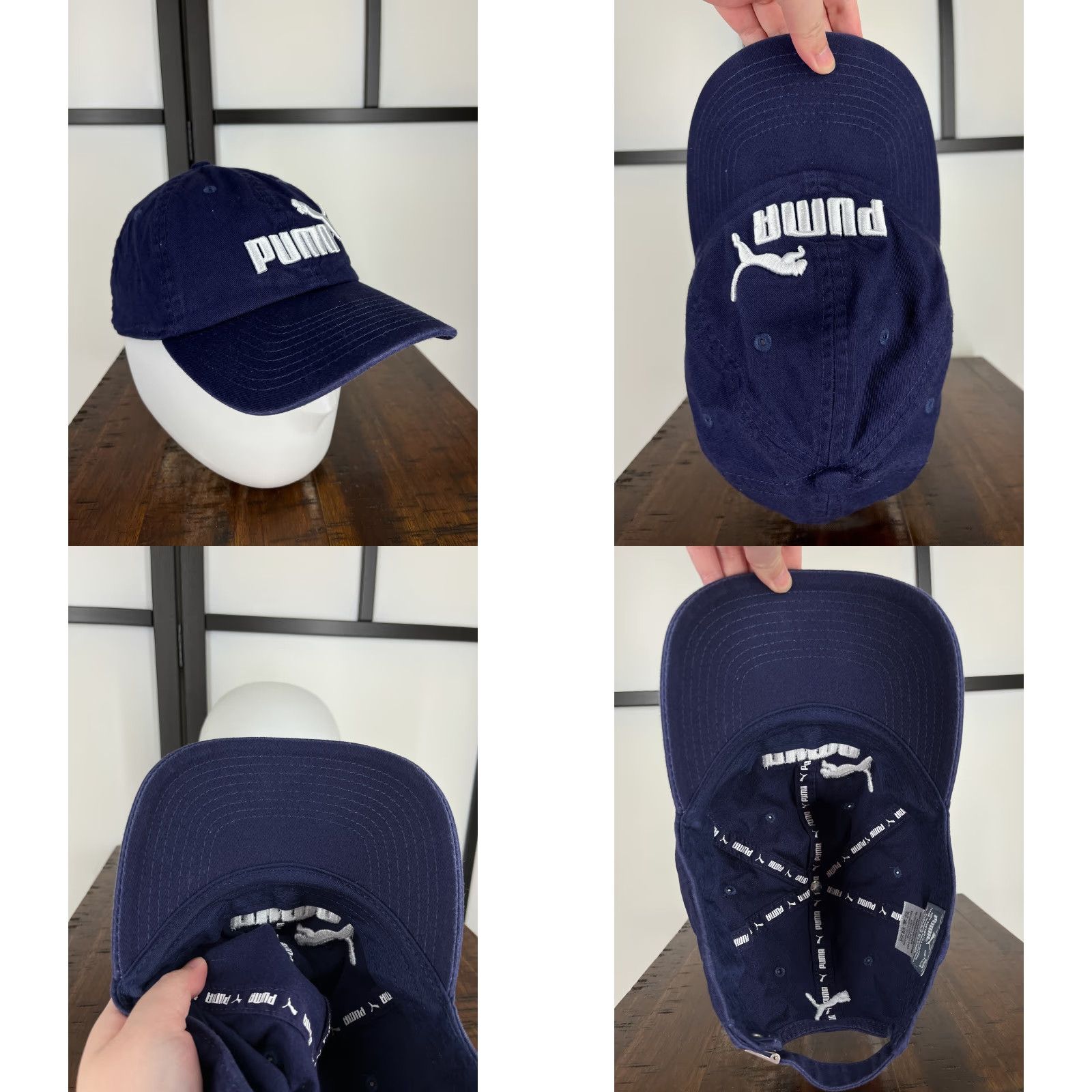 Puma PUMA Hat Cap Strap Back Adult One Size Blue 100% Cotton Outdoors Embroidered Size ONE SIZE - 8 Thumbnail