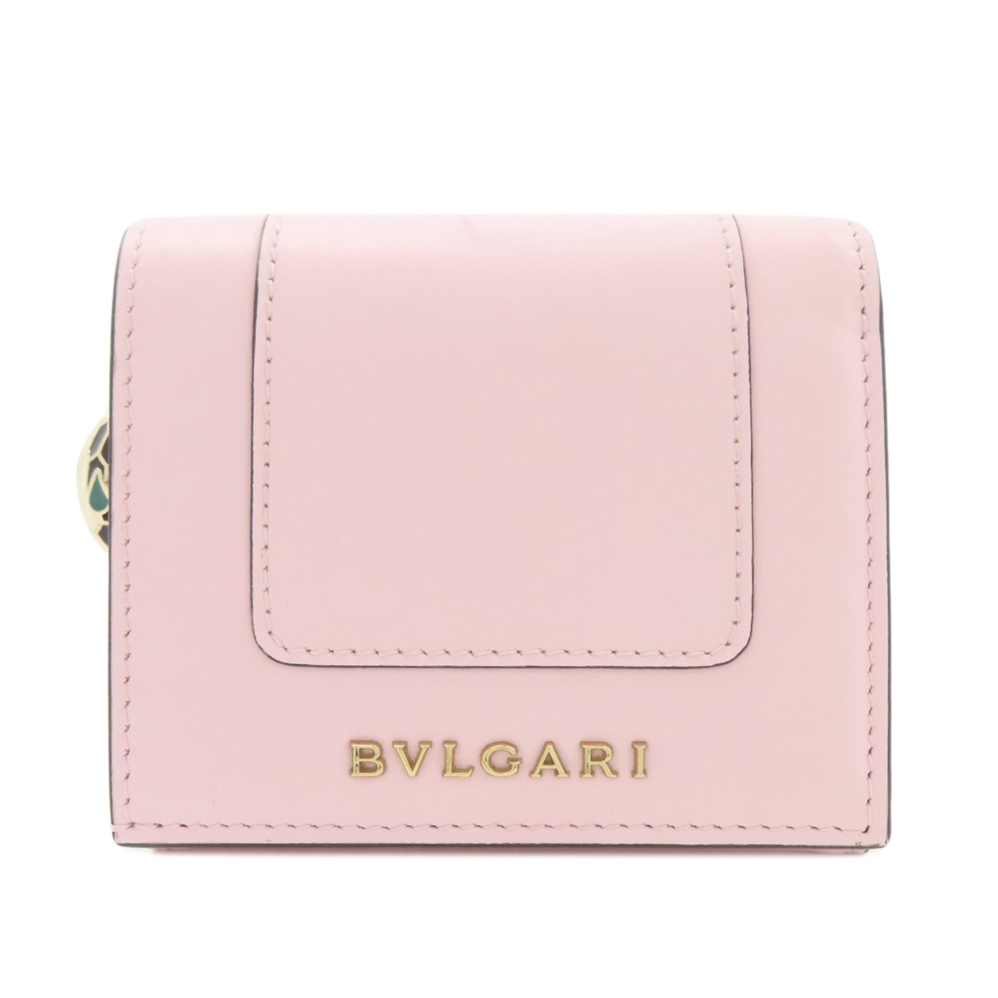 Bulgari Serpenti Forever Bi-Fold Wallet, Calfskin, Women's, Bvlgari in Pink