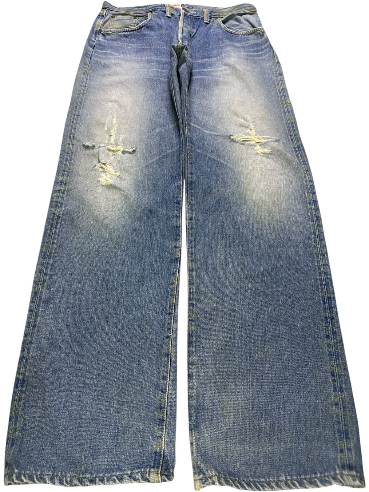 Edwin Vintage Edwin 505SXR Selvedge Distressed Baggy Jeans Size US 32 / EU 48 - 2 Thumbnail