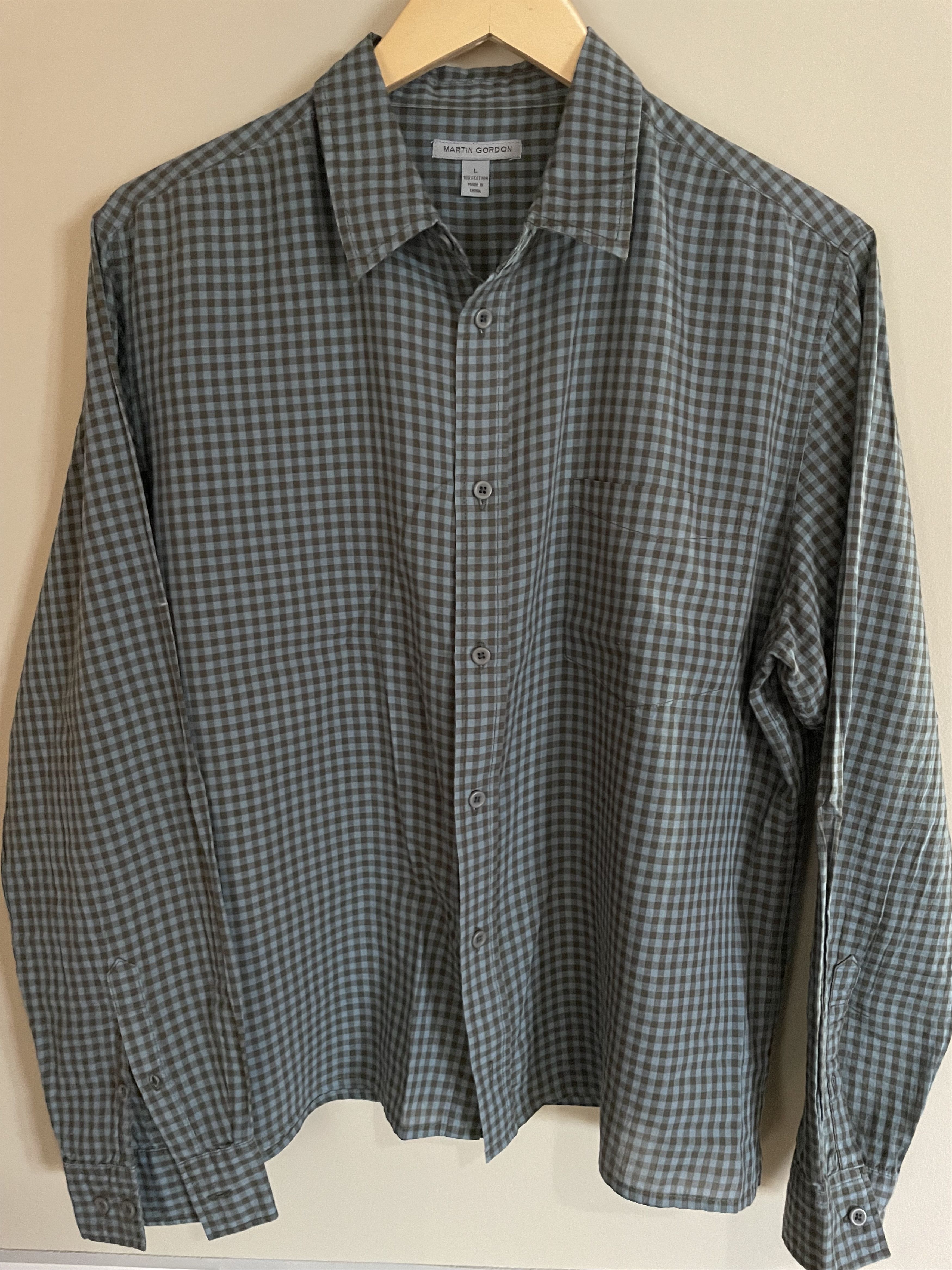 Other Martin Gordon Green/Blue, Brown Check Ltweight L/S Shirt, L Size US L / EU 52-54 / 3 - 1 Thumbnail