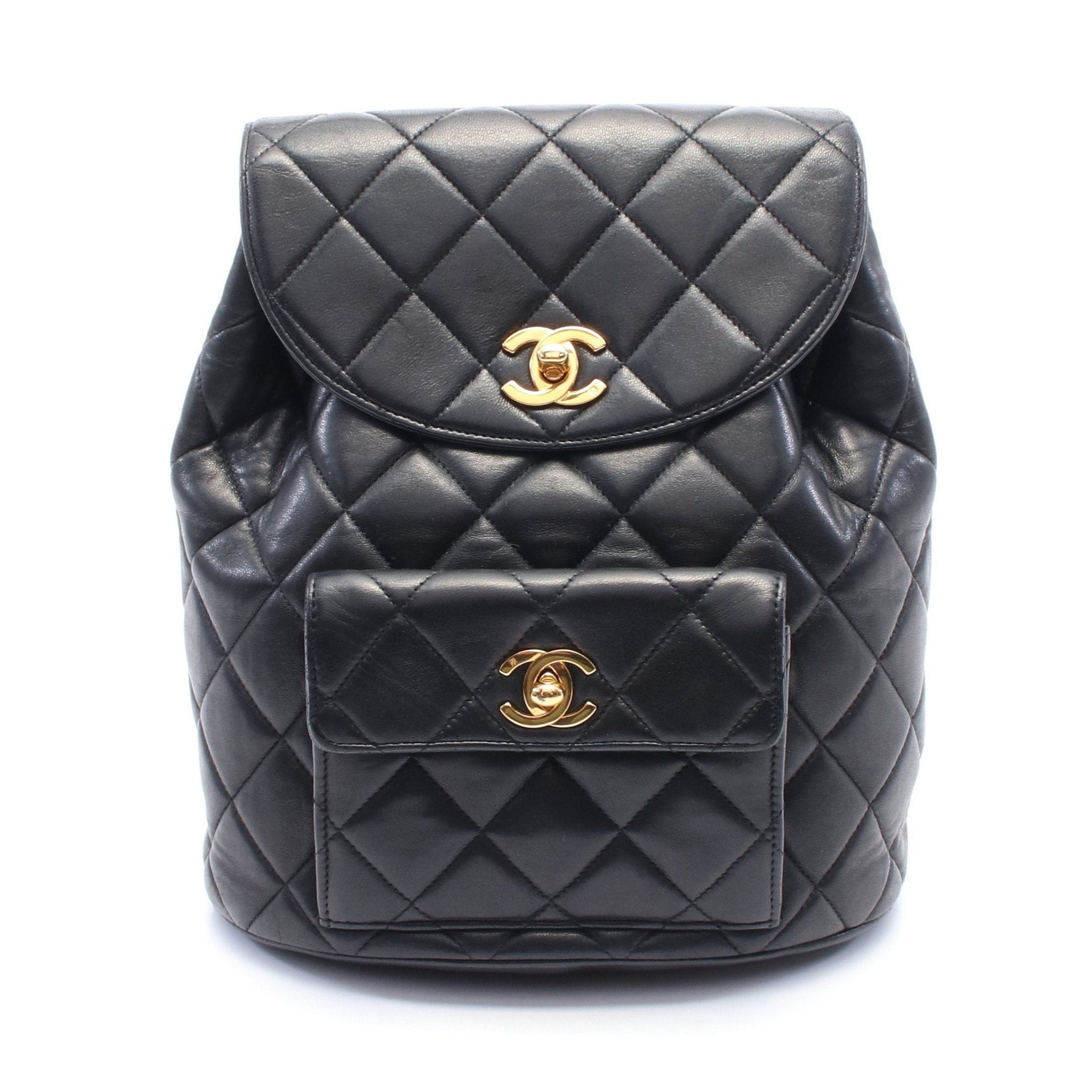 Chanel Chanel Matelasse Backpack Rucksack Lambskin Black Gold Hardware Size ONE SIZE - 1 Thumbnail