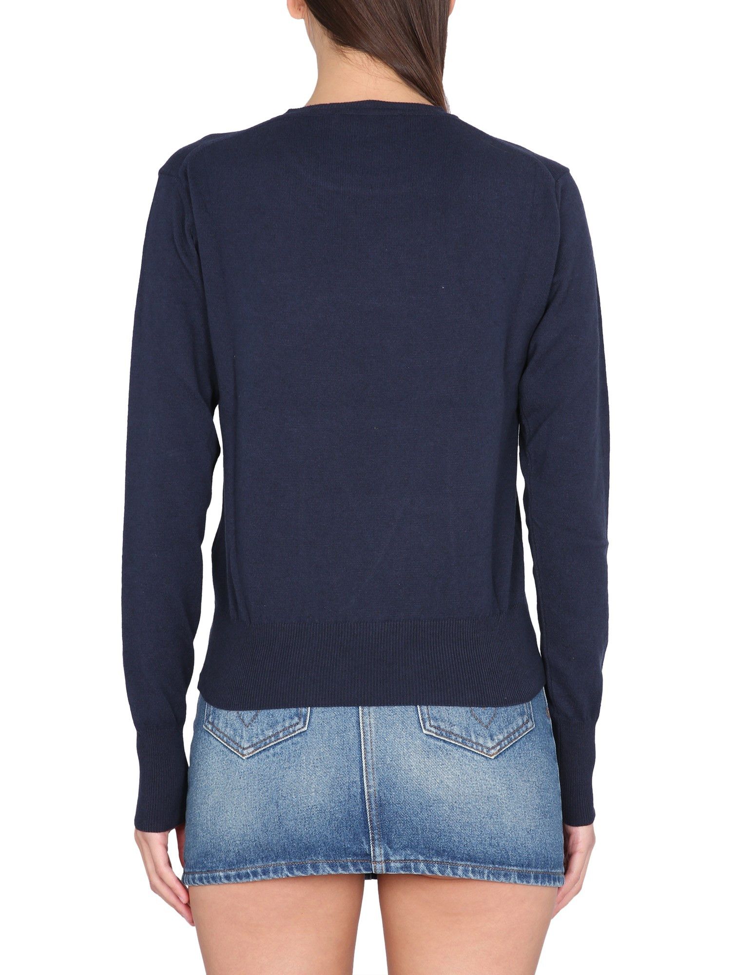 Vivienne Westwood o1s22i1n0924 Bea Cardigan Logo Embroidery in Blue Size M / US 6-8 / IT 42-44 - 3 Thumbnail