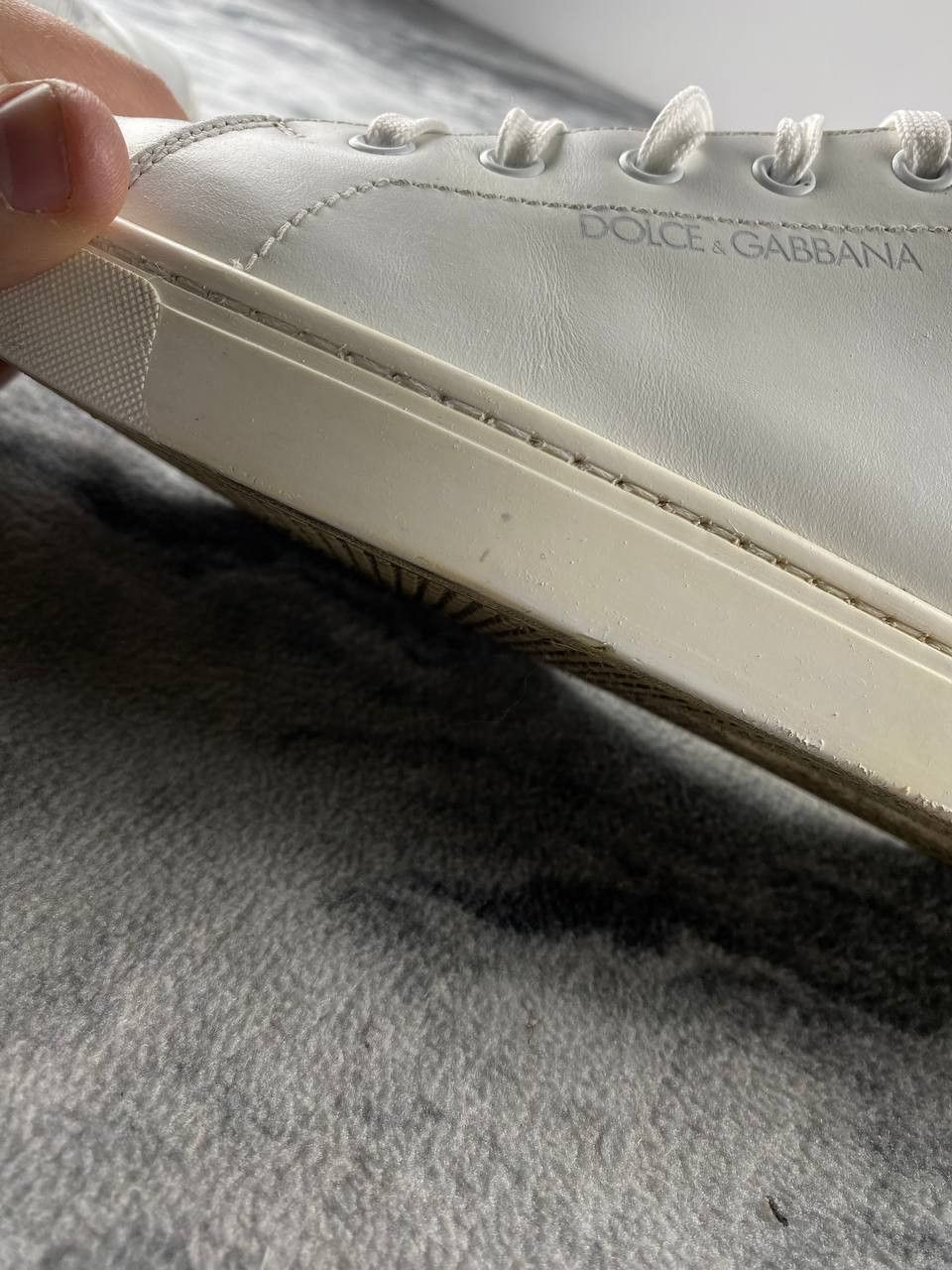 Dolce & Gabbana Dolce & Gabbana Leather Sneakers Men Size 9 White Size US 9 / EU 42 - 16 Thumbnail
