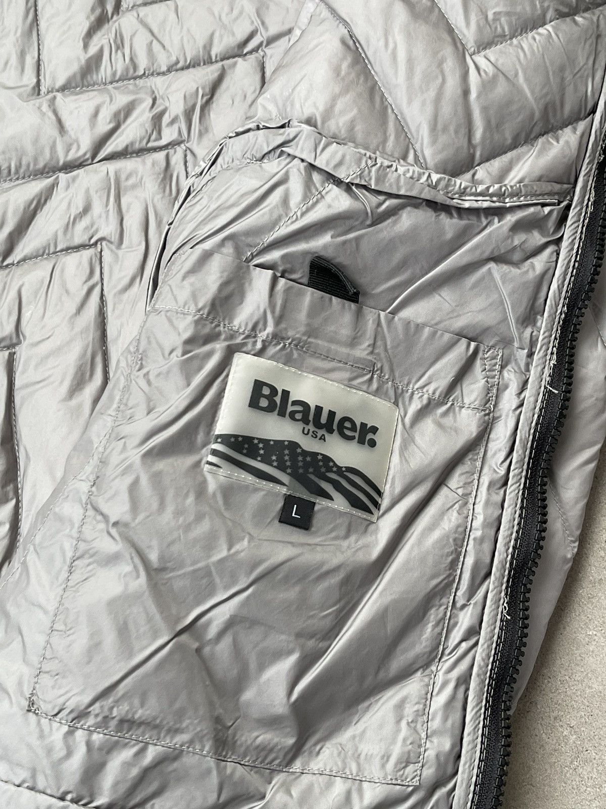 Other Blauer USA Sleeve Logo Quilted Grey Light Puffer Jacket Size US M / EU 48-50 / 2 - 17 Thumbnail