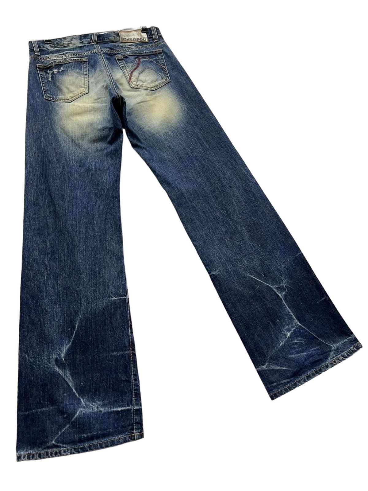BUCKAROO 🔥Crashwash Indigo Mudmax Punk Ripped Wide Leg Flare Size US 30 / EU 46 - 5 Thumbnail