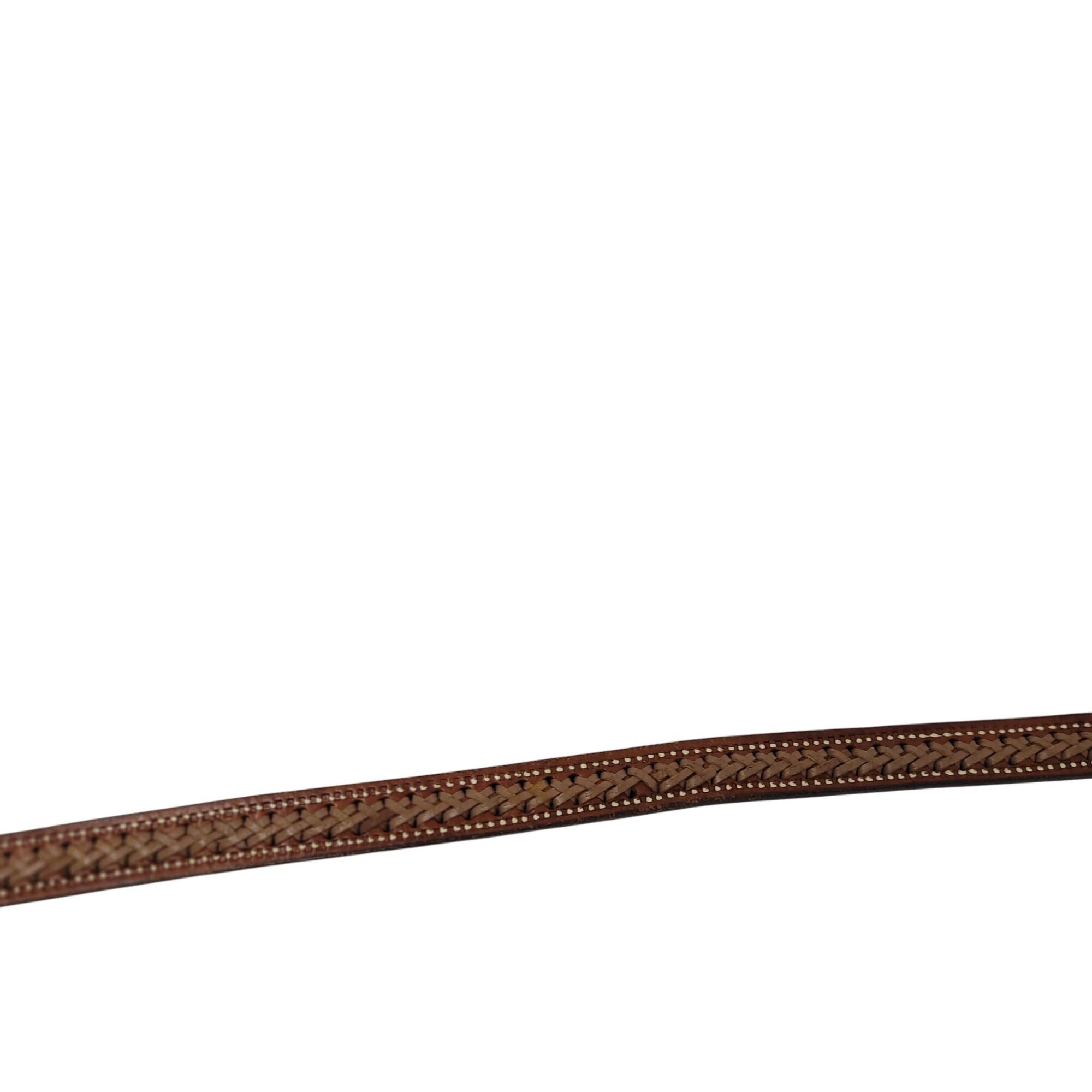 Handmade Vtg Handmade Cognac Braided Tooled Western Leather Belt 28" Size ONE SIZE - 14 Thumbnail