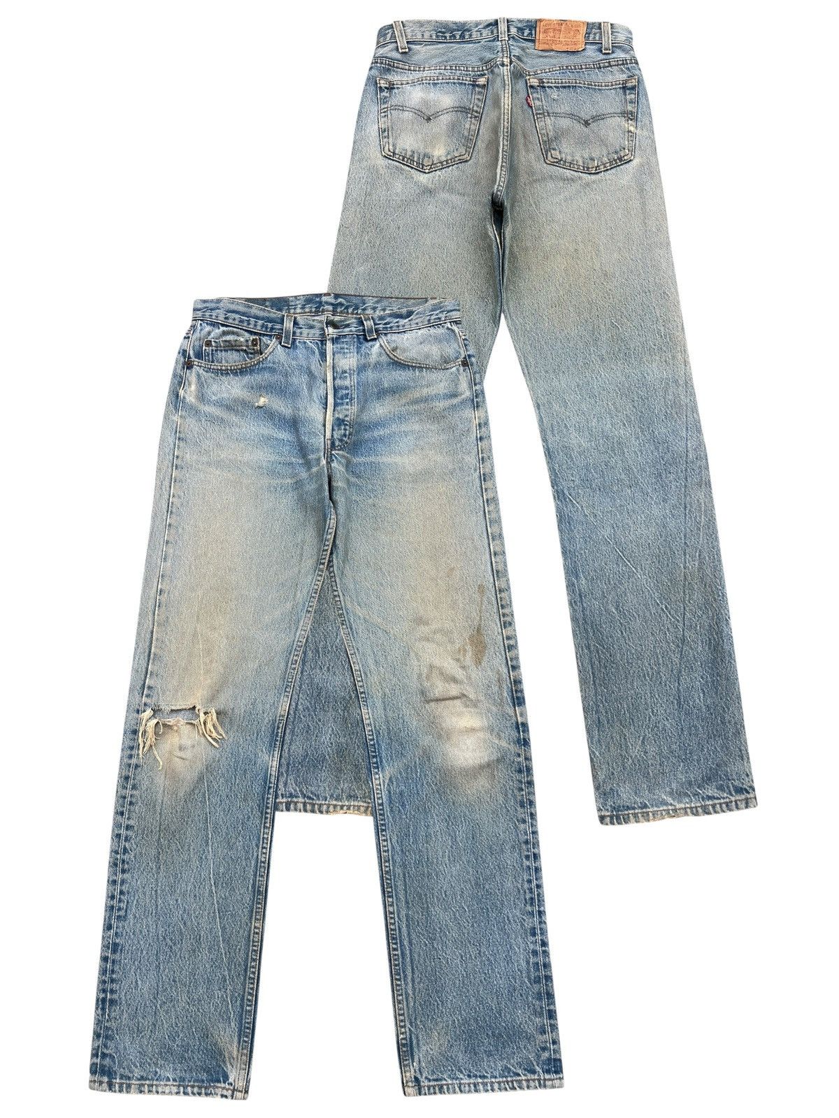 Levi's Vintage 80s Levis Distressed Mudwash Denim Jeans 33x34 W33 Size US 33 - 1 Thumbnail