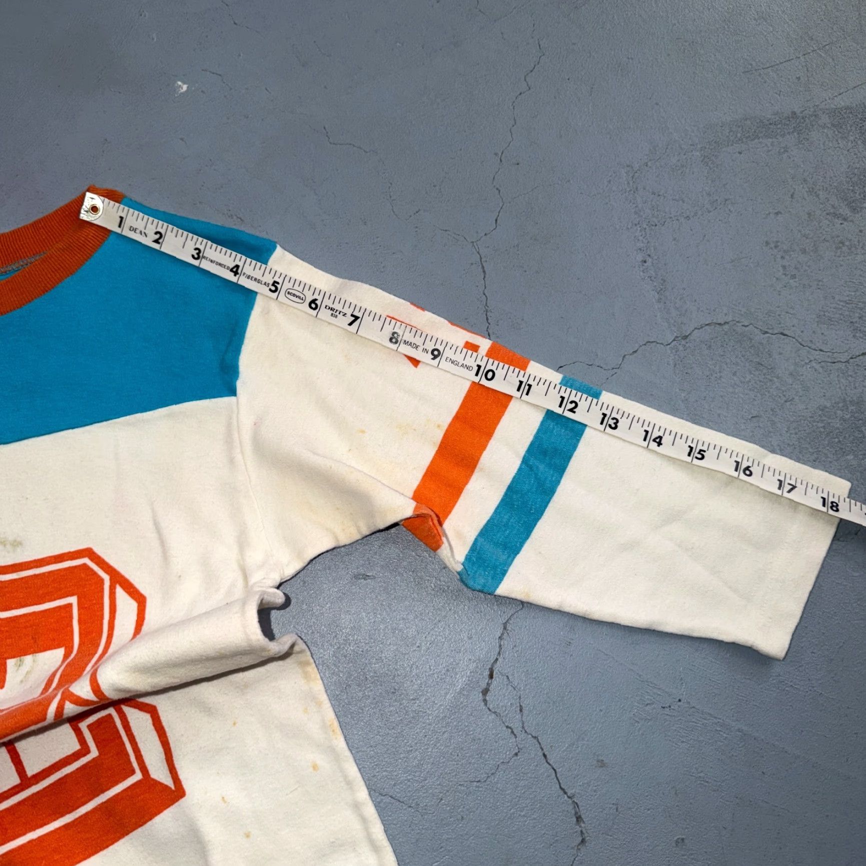 Vintage Vintage 70s Ego T-Shirt Jersey Raglan USA Blue Orange #12 Distressed Size US XS / EU 42 / 0 - 5 Thumbnail