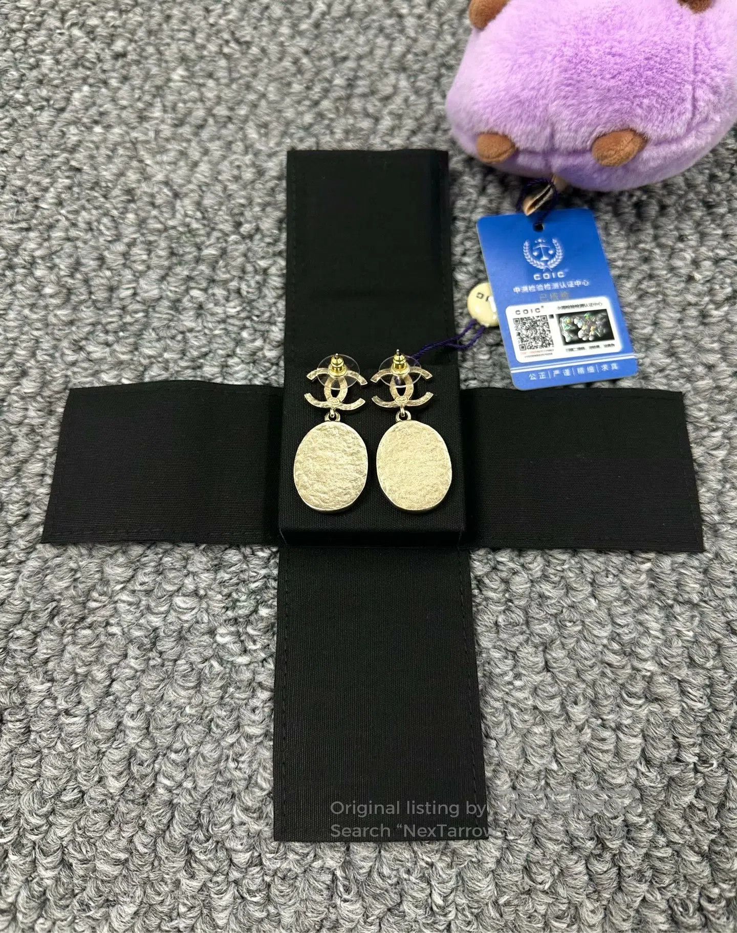 Chanel Chanel Double C Gold Coin Diamond Stud Earrings| Size ONE SIZE - 2 Thumbnail
