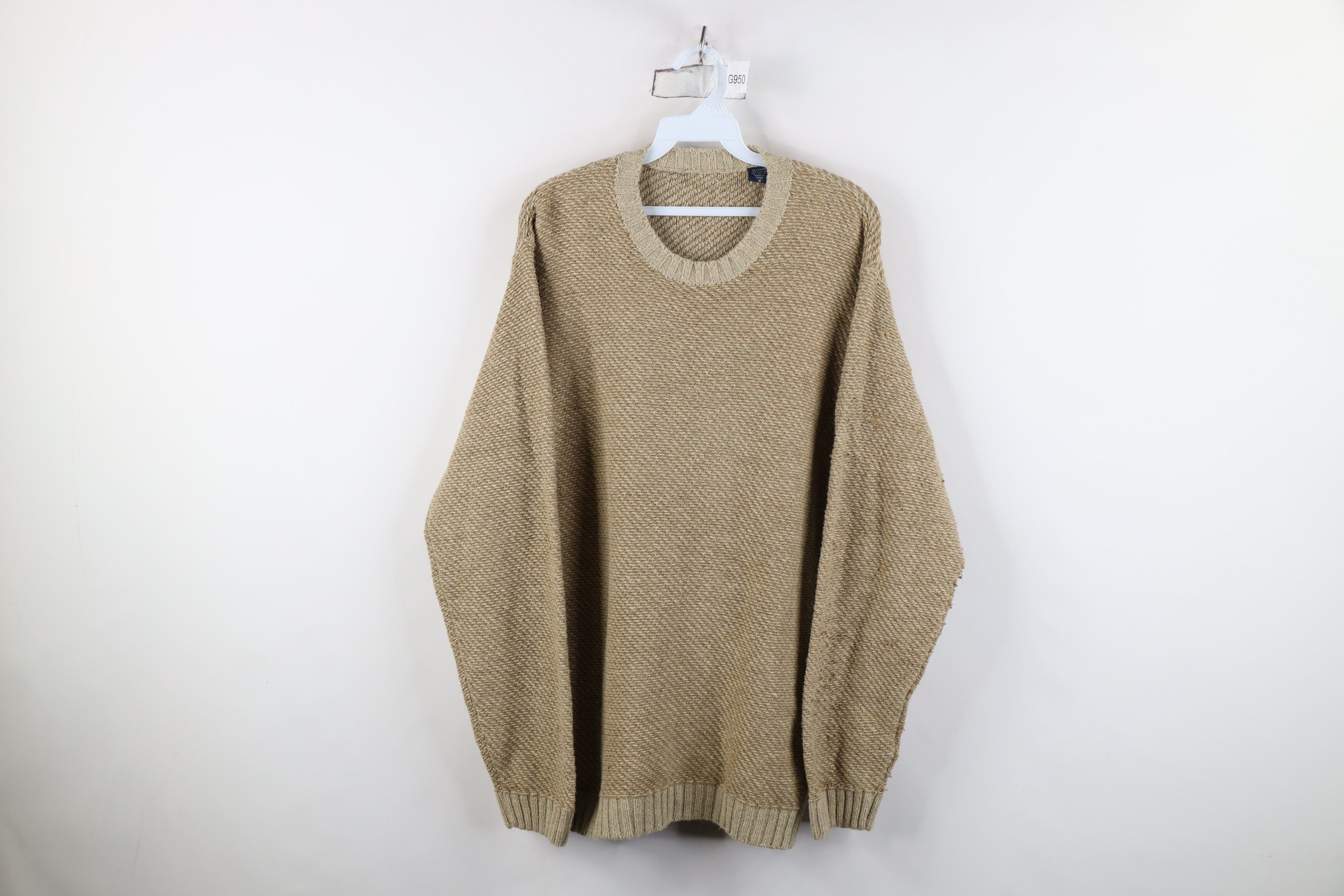 Vintage Vintage 90s Streetwear Tone Knit Crewneck Sweater Beige Size US M / EU 48-50 / 2 - 1 Thumbnail