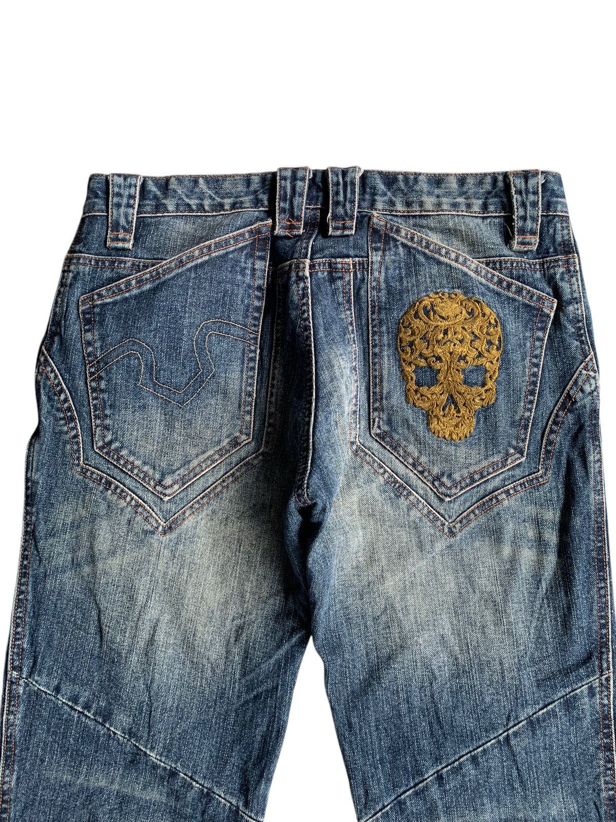 Tornado Mart FLARE💥 CROWN J JAPANESE PUNK STYLE DISTRESSED DENIM Size US 31 - 5 Thumbnail