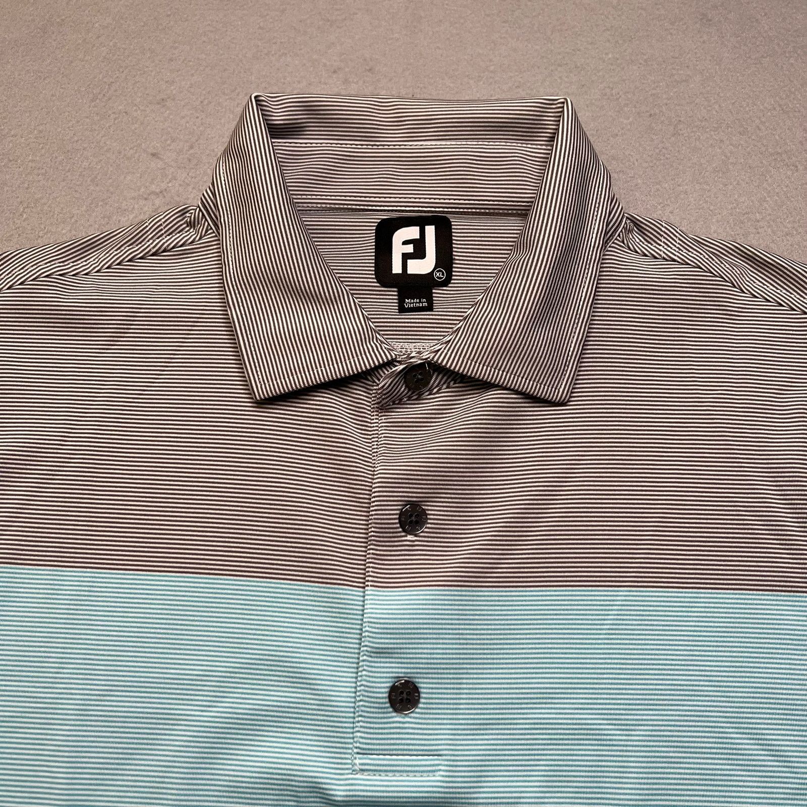 Footjoy FootJoy End-On-End Block Lisle Self Collar Golf Polo Sz XL Size US XL / EU 56 / 4 - 3 Thumbnail