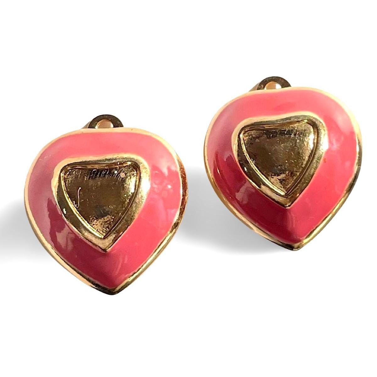 Nina Ricci Vintage Nina Ricci gold and pink heart earrings. Chic mod Size ONE SIZE - 2 Thumbnail