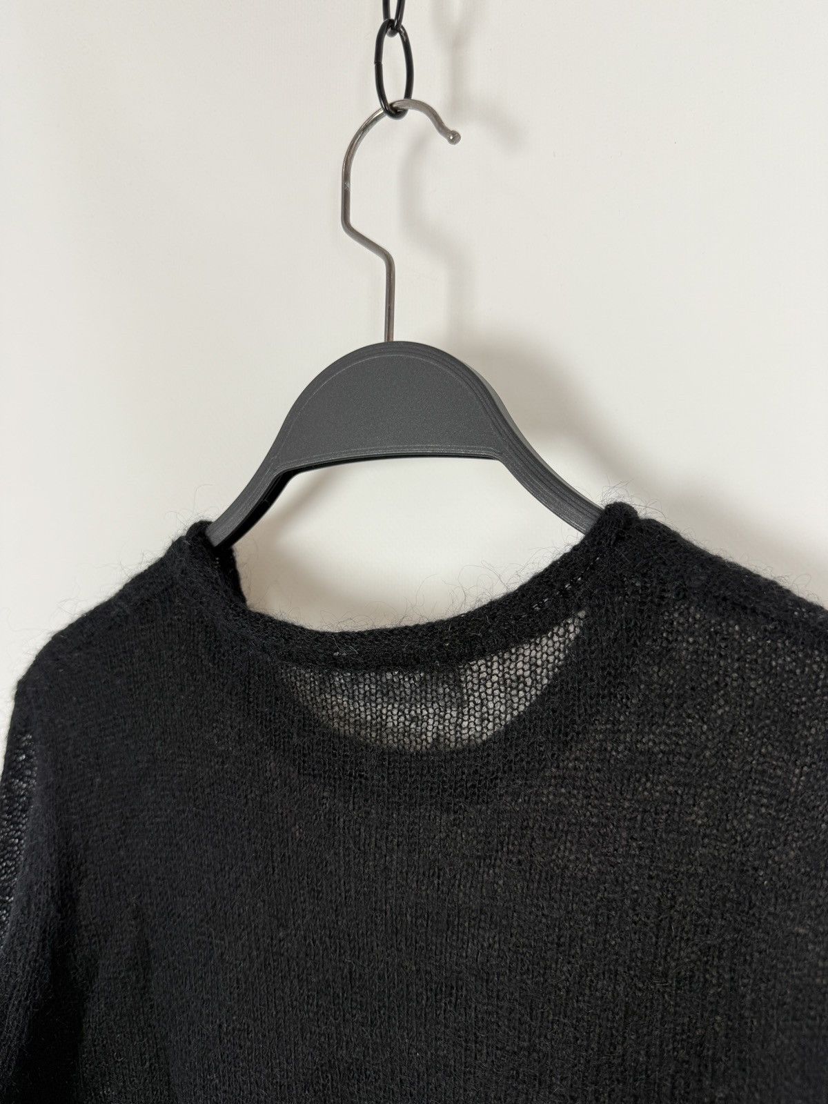 Vintage Y2K Vintage New Scene Black Mohair Blend Mesh Knit Sweater Size M / US 6-8 / IT 42-44 - 11 Thumbnail