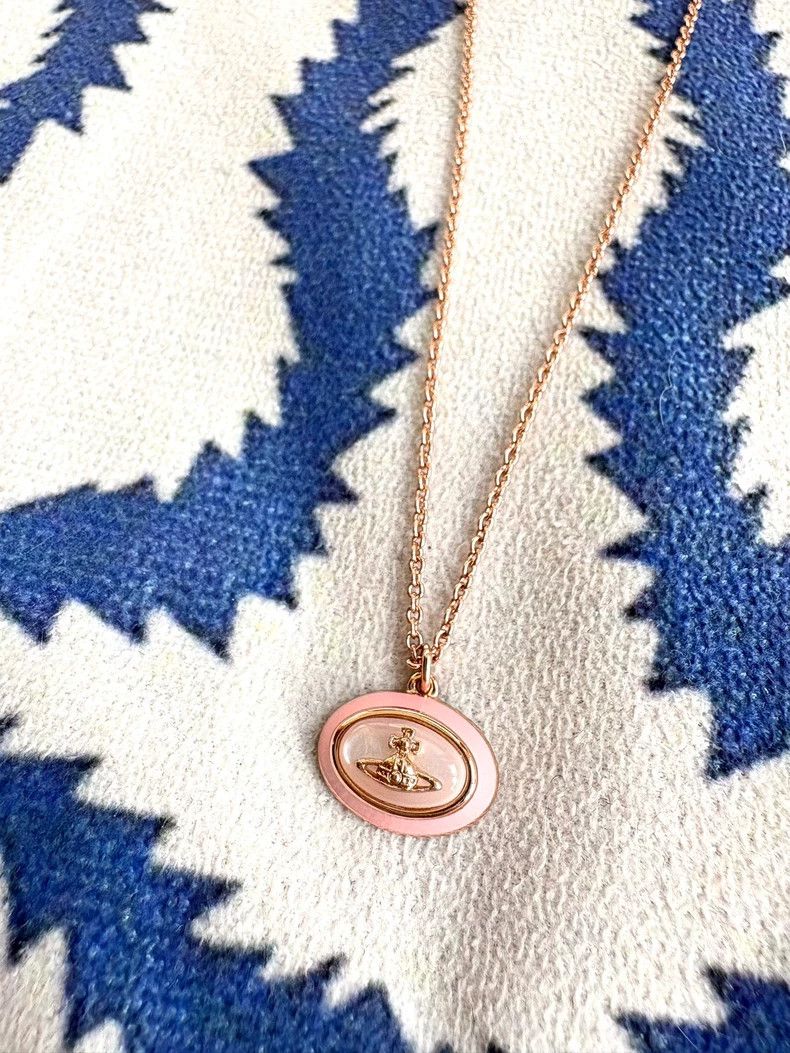 Vivienne Westwood Vintage Pink Cat's Eye Stone Saturn Rose