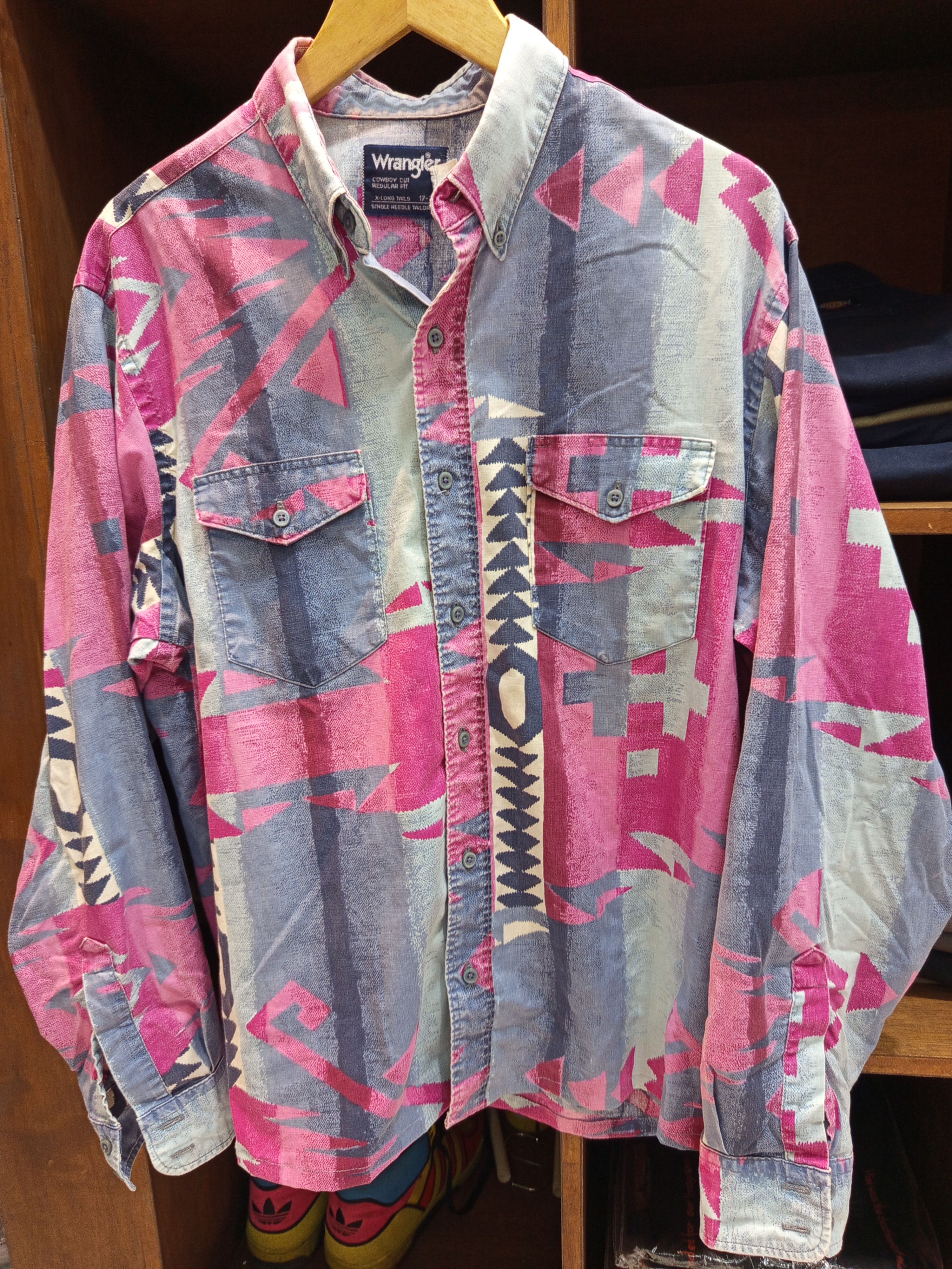 Wrangler Vintage Wrangler Cowboy Cut Southwestern Shirt 90s Size US XL / EU 56 / 4 - 2 Thumbnail