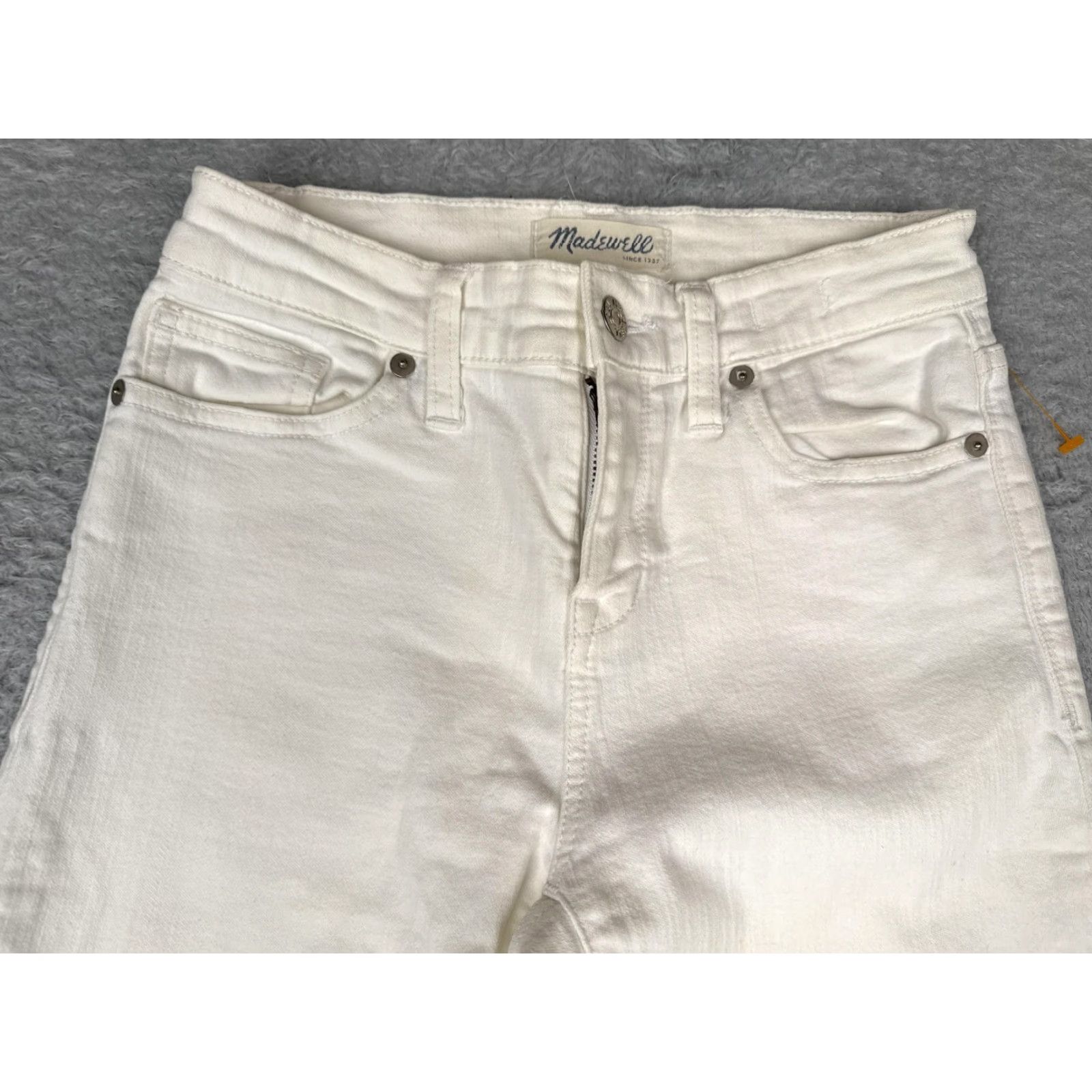 Madewell Madewell Jeans Womens 25x28 White High Riser Skinny High Rise Stretch Denim Size 42" / US 20 - 4 Thumbnail