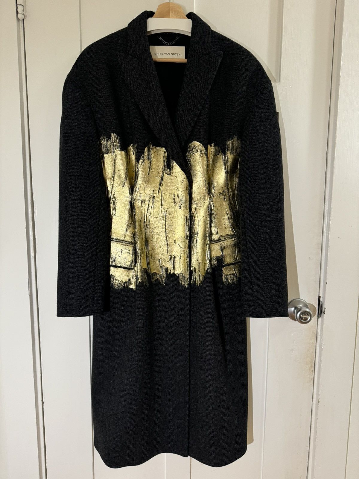 Dries Van Noten FW23 Hand Painted Foil Coat