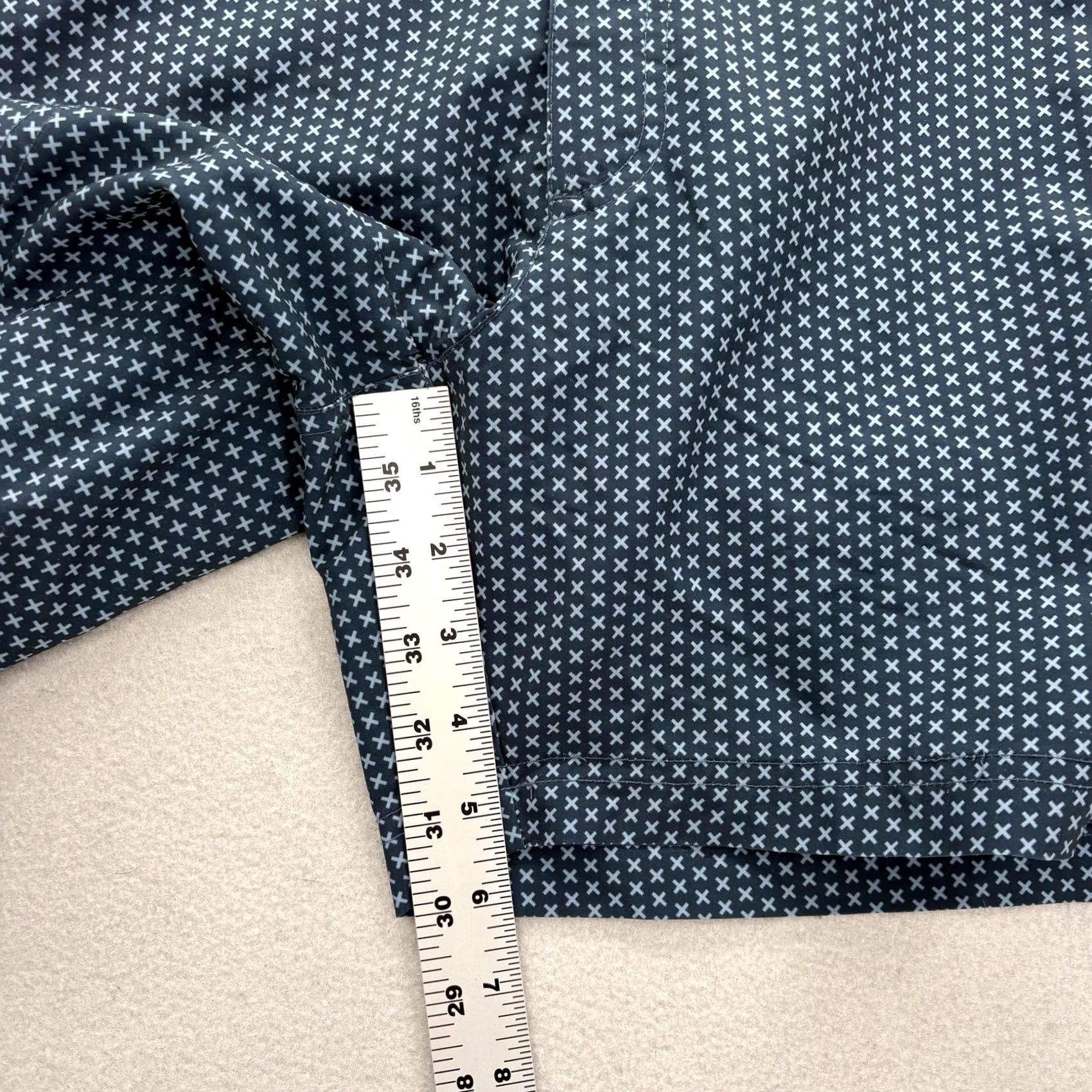 Vintage Fair Harbor Geometric Print Trunks Mens 30 Blue Quick Dry Drawstring Lined Pockets Above-the-Knee Size ONE SIZE - 7 Thumbnail