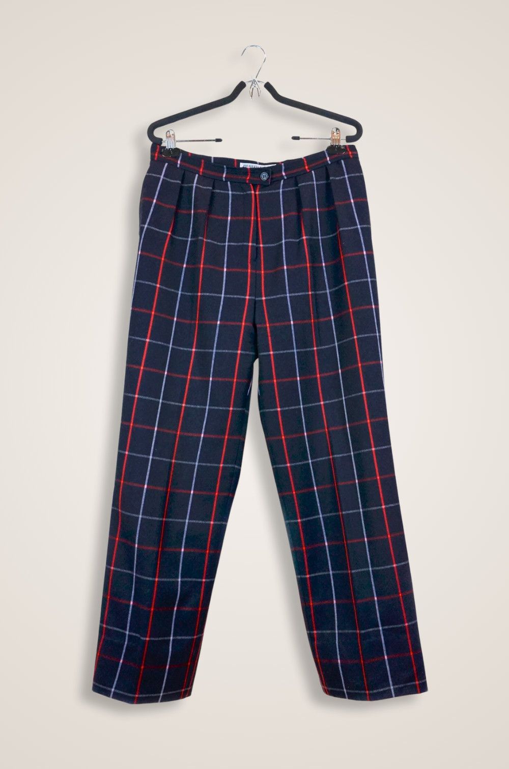 Burberry Burberrys Vintage Check Wool Trousers Navy Plaid - Size W32 Size 32" / US 10 / IT 46 - 1 Thumbnail