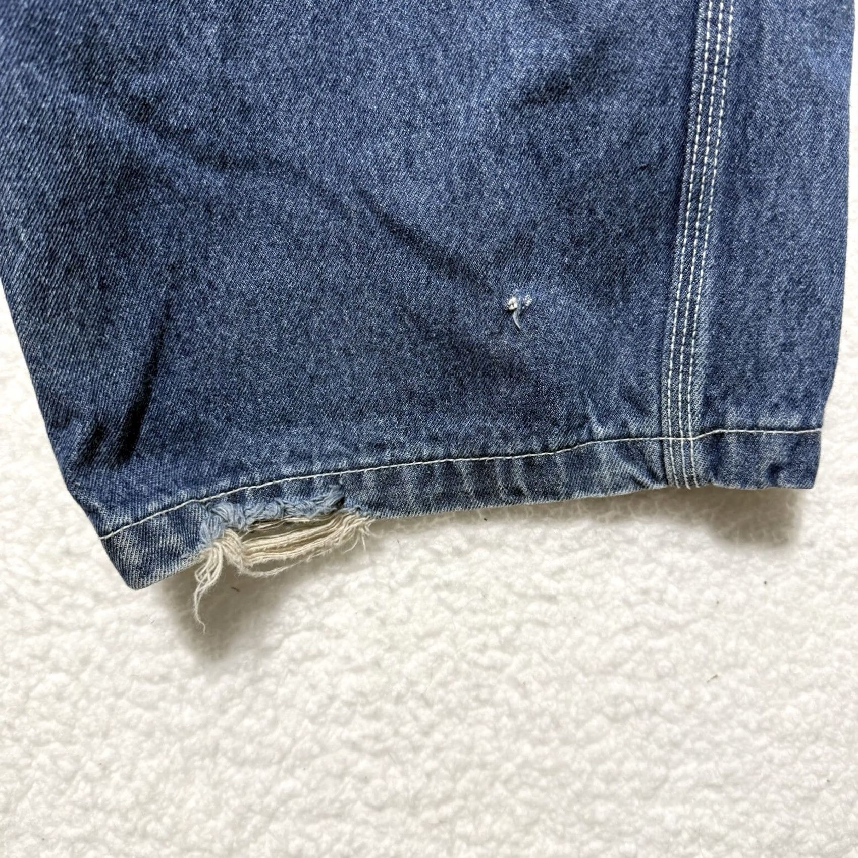 Denime CE Schmidt Bib Overalls Mens 48x28 Blue Denim Jeans 100% Cotton Medium Wash Overalls Buckle Strap Pockets Vintage No Size US 32 / EU 48 - 6 Thumbnail