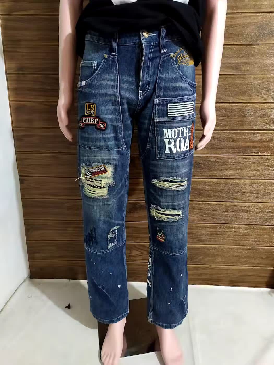 Other Japanese Double Knee Denim Patchwork Distressed Painter Size US 31 - 1 Thumbnail
