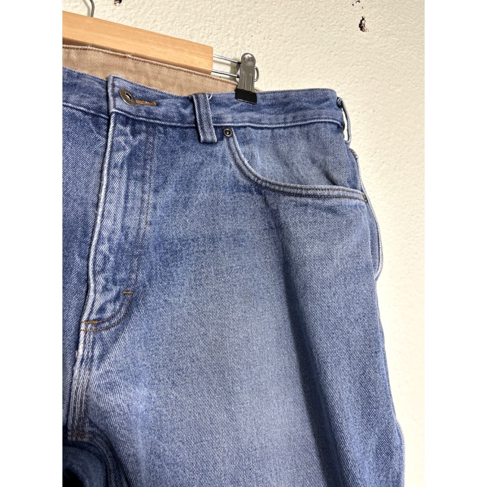 CO Duluth Mens Jeans 38x30 Medium Wash Flannel Lined Straight Paint Stains Blue 38 Regular Mens Size US 38 / EU 54 - 7 Thumbnail