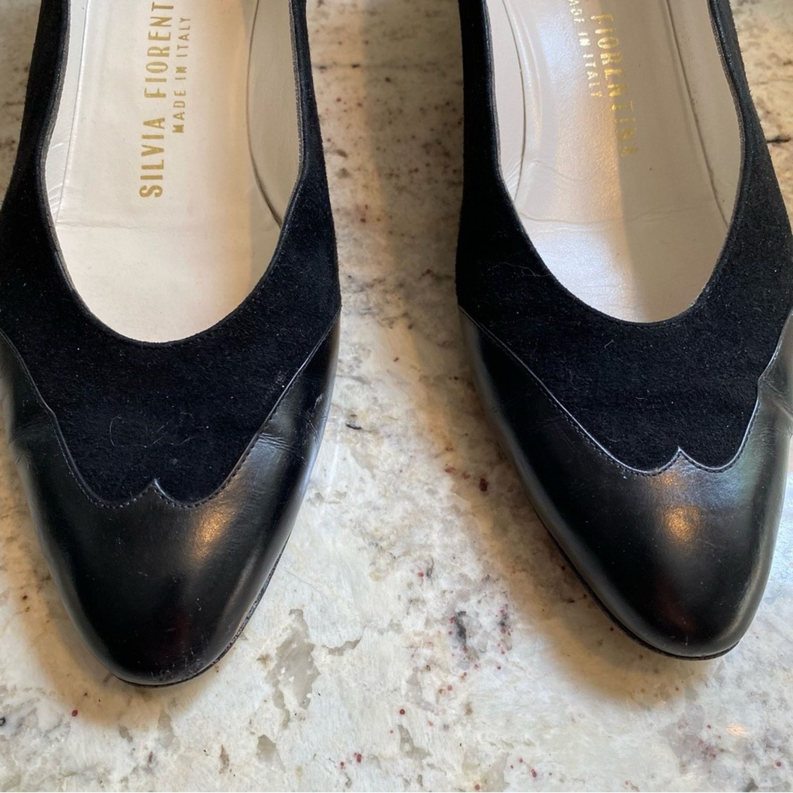 Other Silvia Fiorentina Cap Toe Blk Spectator Heel Italy 9.5N Size US 9.5 / IT 39.5 - 3 Thumbnail