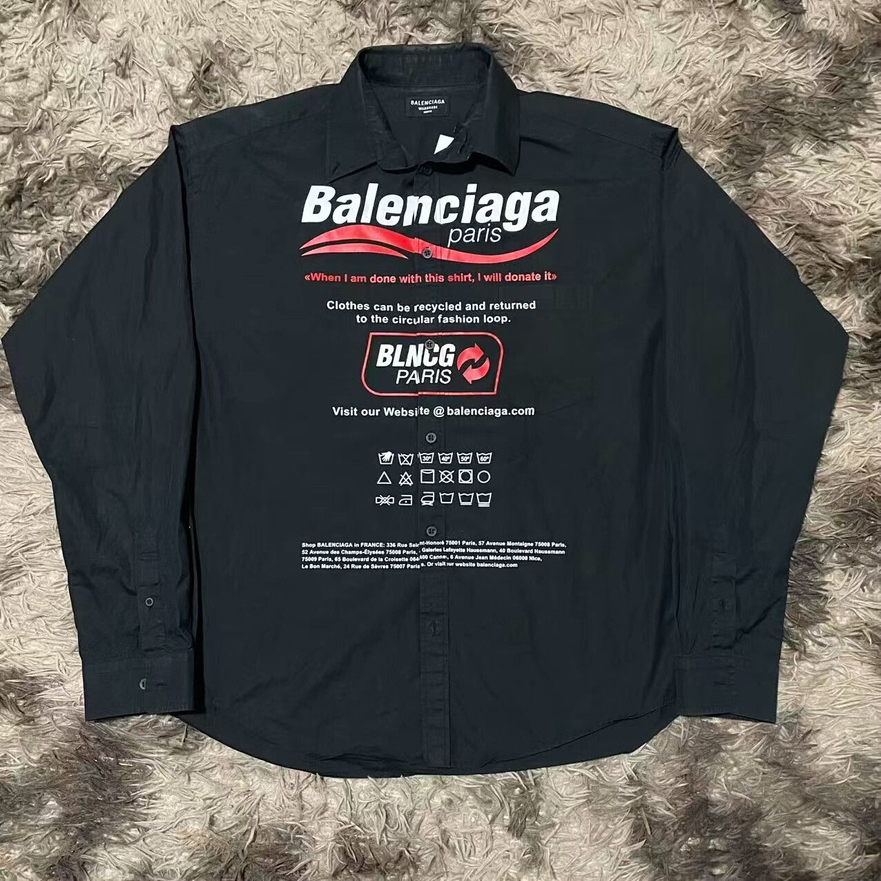Balenciaga Balenciaga Environmental Wave Shirt in Black Size US XS / EU 42 / 0 - 1 Thumbnail